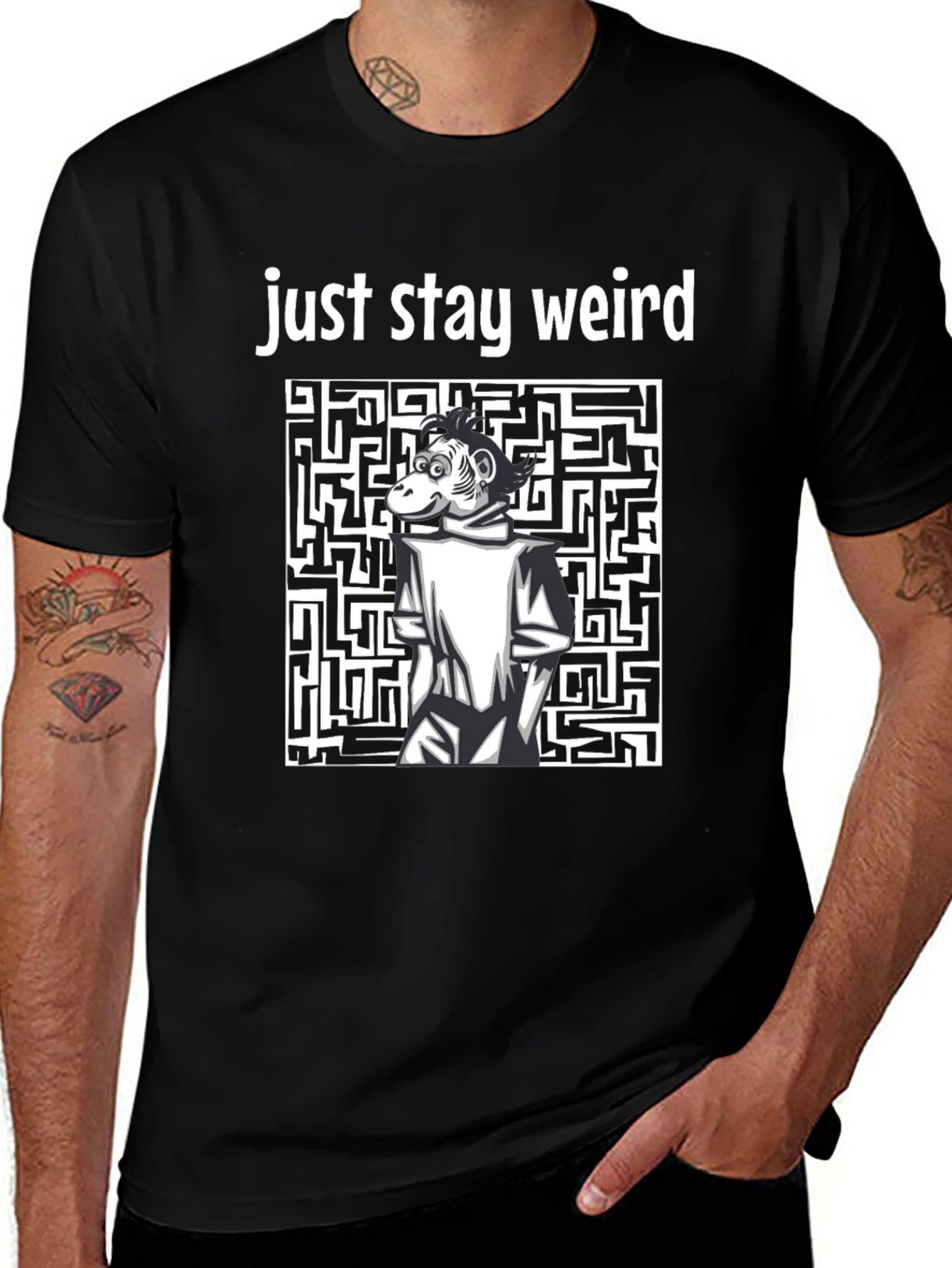 Stay Weird Monkey Graphic T-Shirt