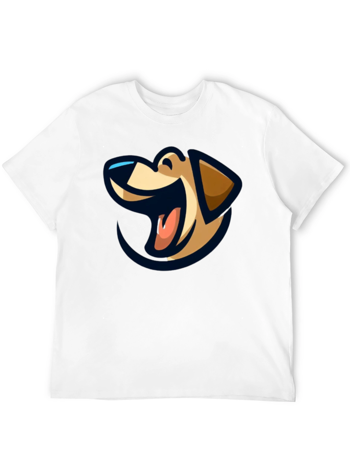 Black T-Shirt with Dog Cartoon Graphic
