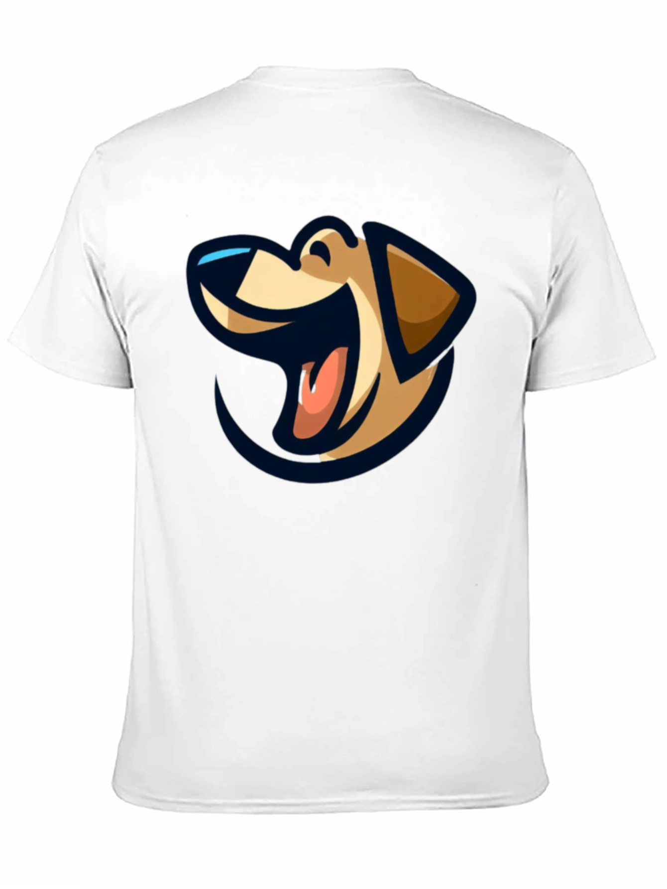 Black T-Shirt with Dog Cartoon Graphic