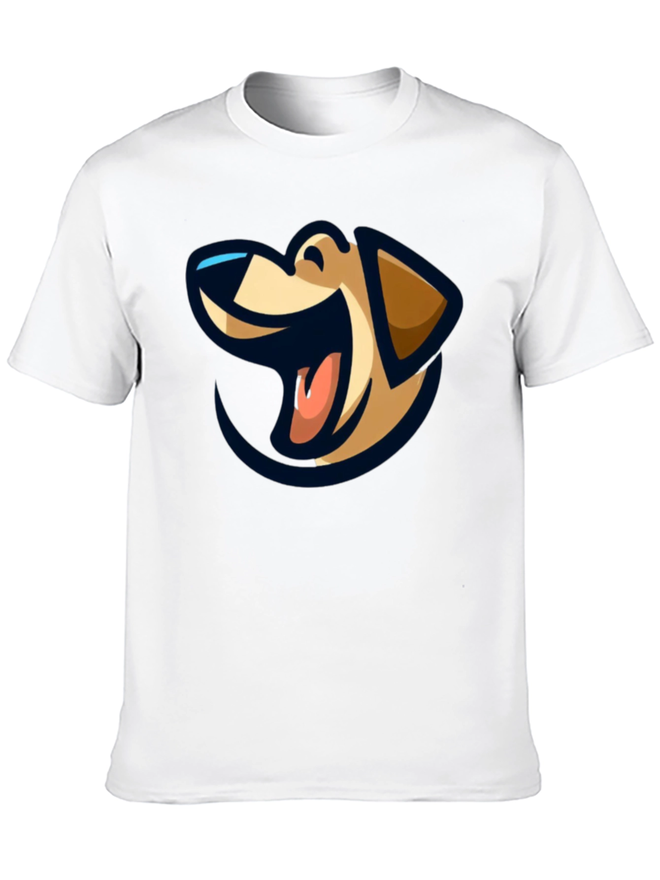 Black T-Shirt with Dog Cartoon Graphic