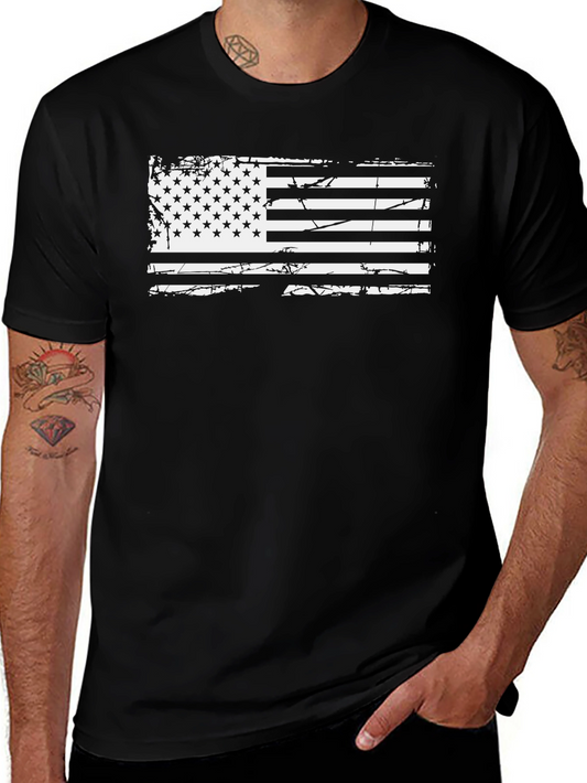 Distressed American Flag Graphic T-Shirt