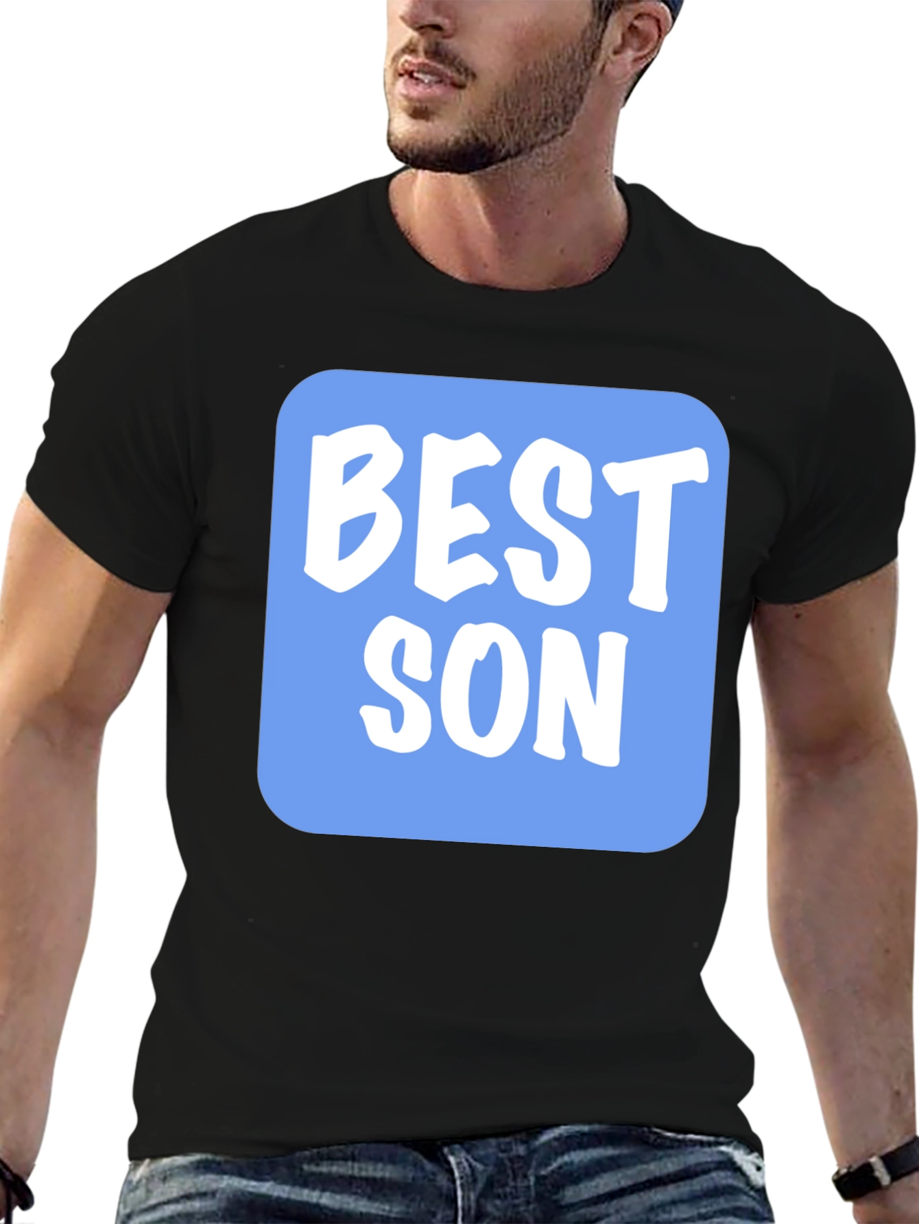 Best Son T-Shirt - Black Tee with Blue Graphic
