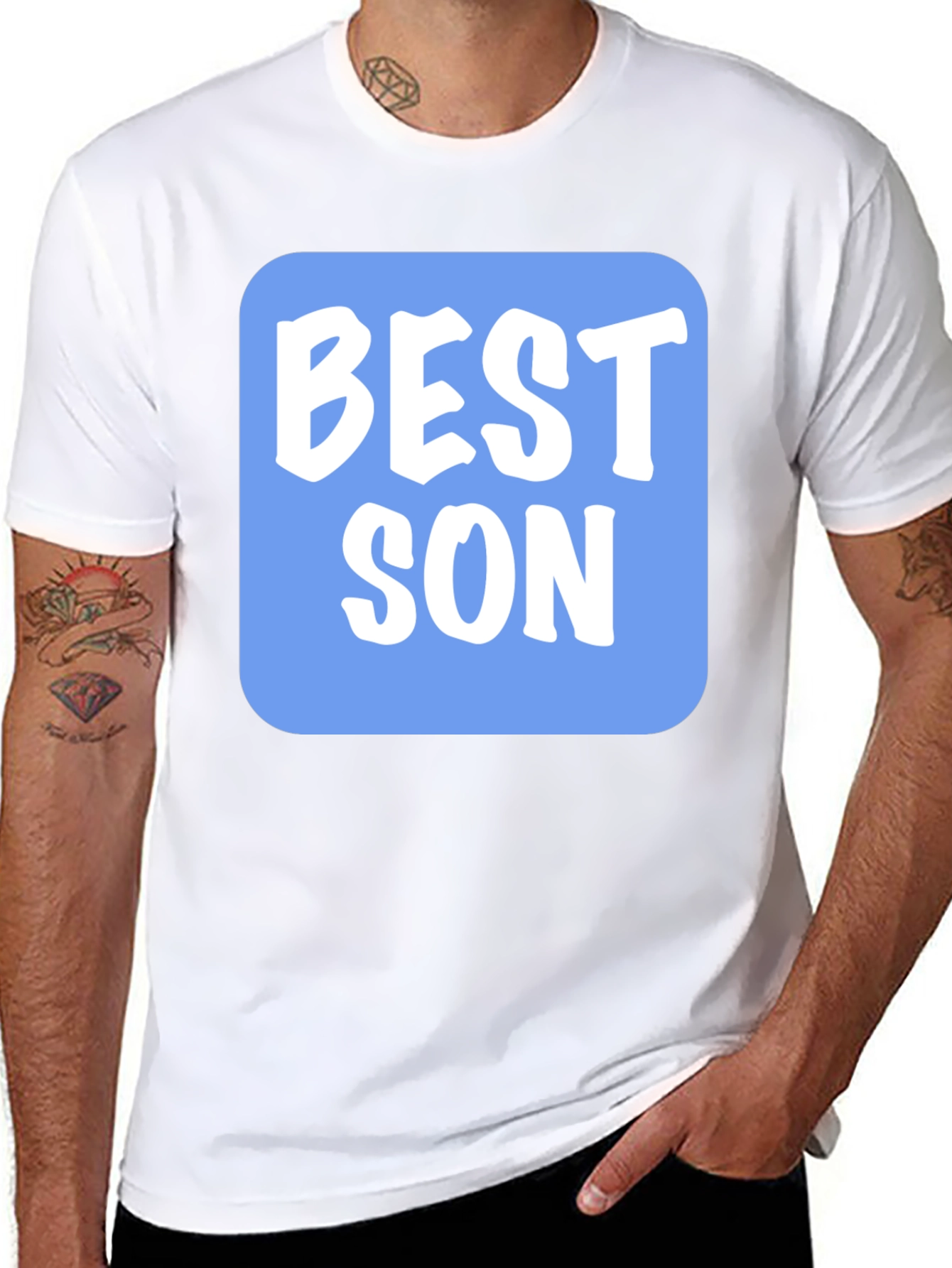 Best Son T-Shirt - Black Tee with Blue Graphic