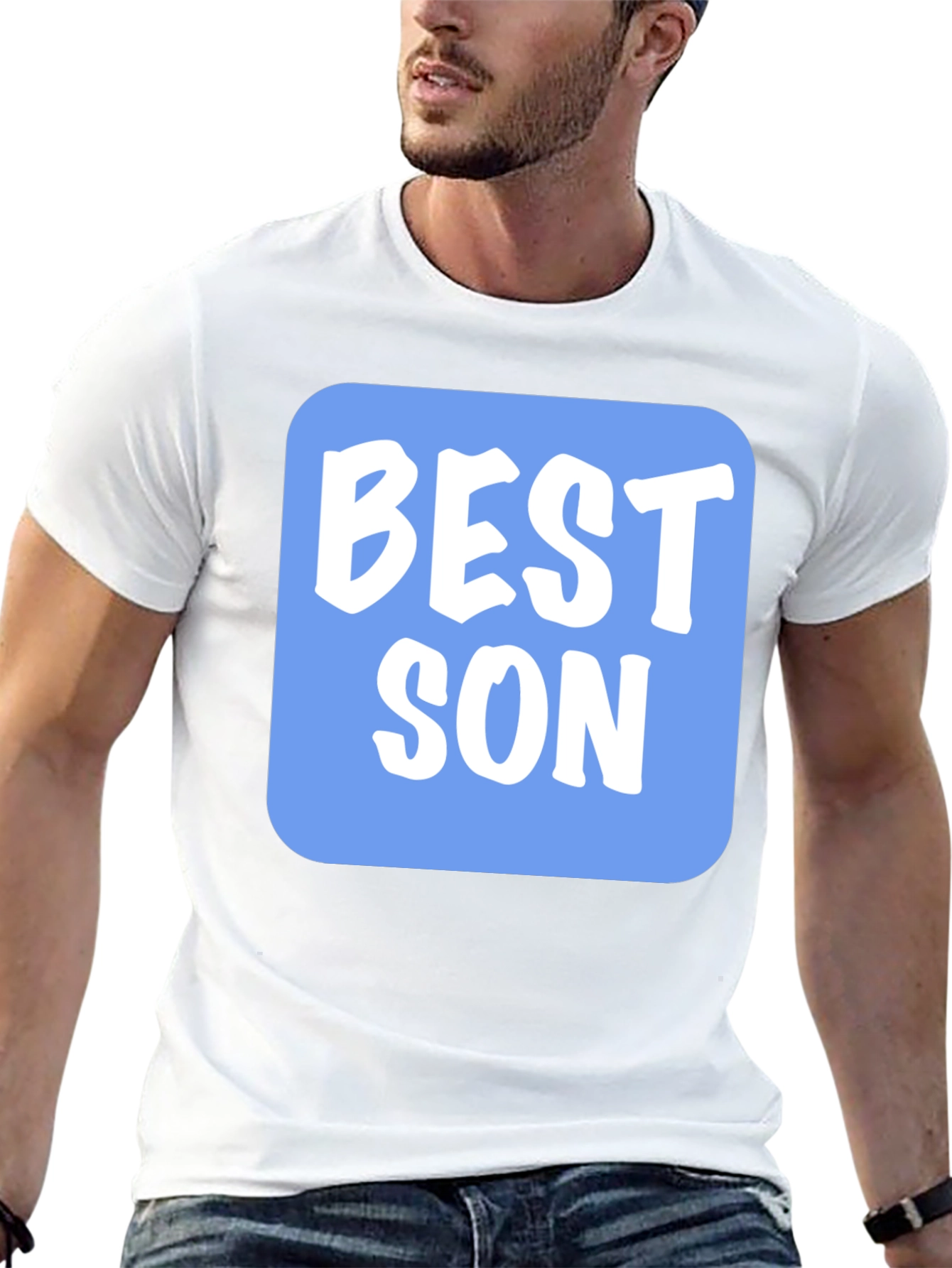 Best Son T-Shirt - Black Tee with Blue Graphic