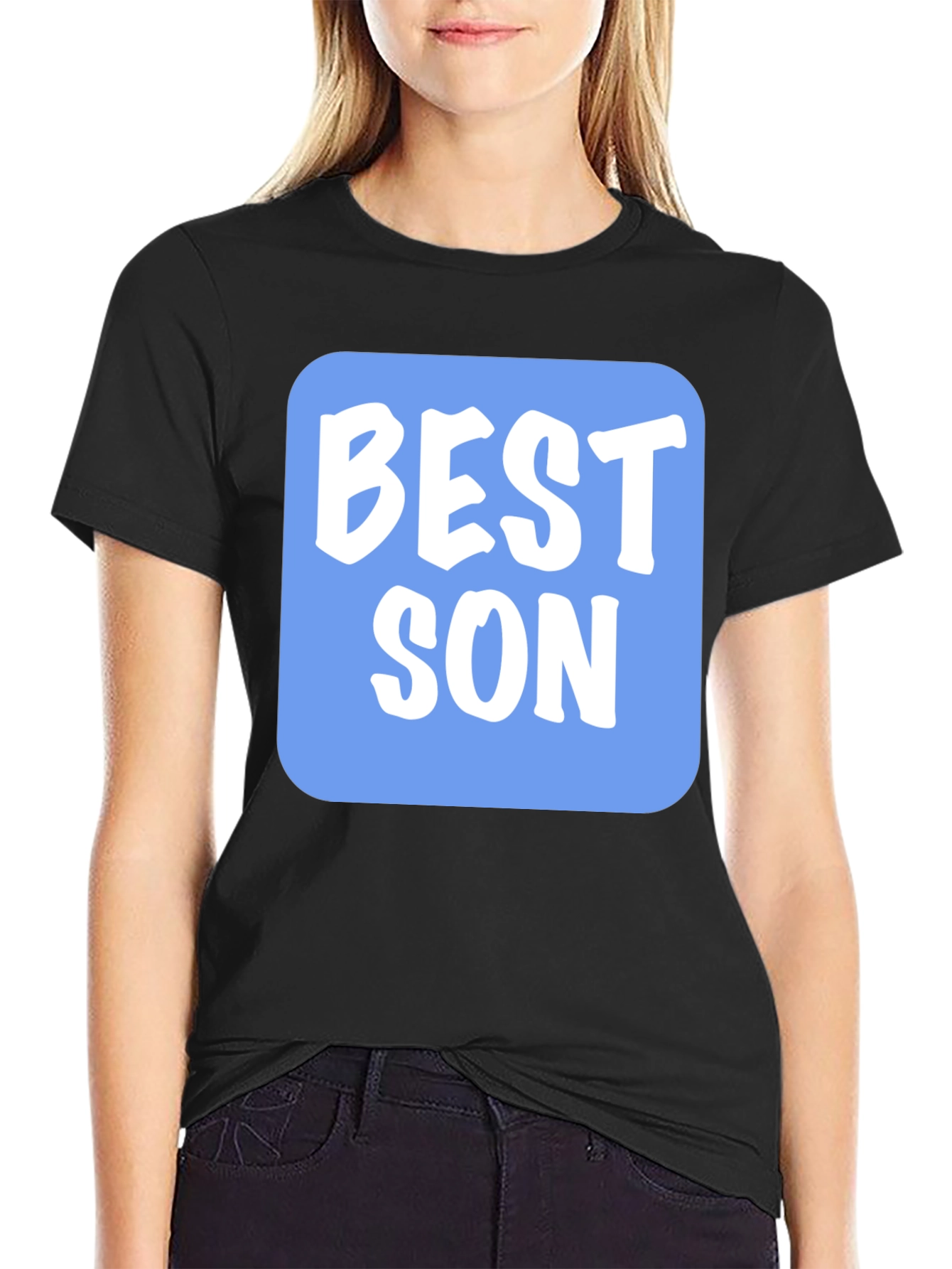 Best Son T-Shirt - Black Tee with Blue Graphic