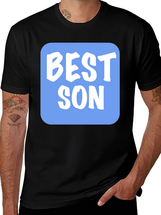 Best Son T-Shirt - Black Tee with Blue Graphic