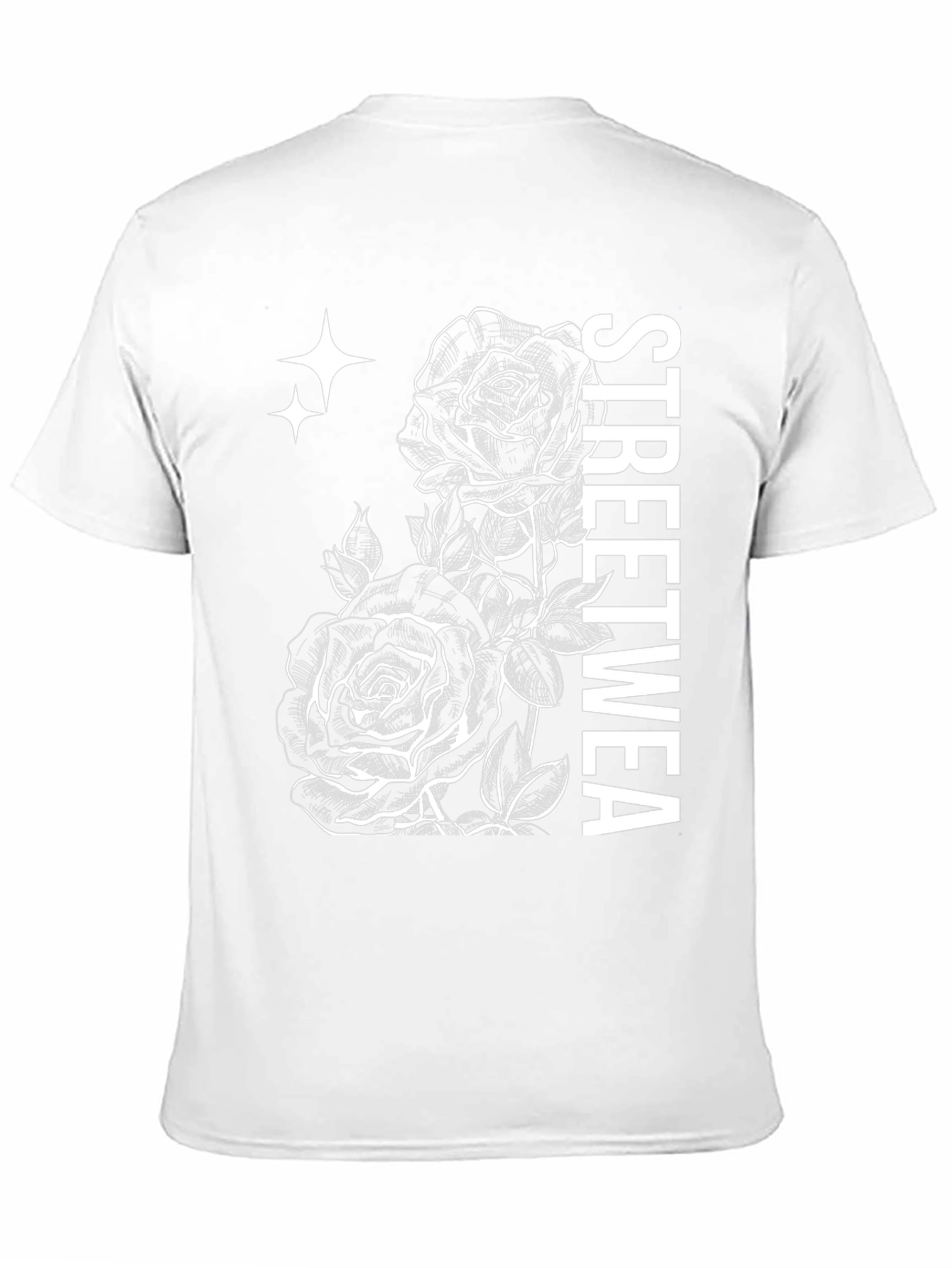 Streetwear Rose Graphic T-Shirt - Black