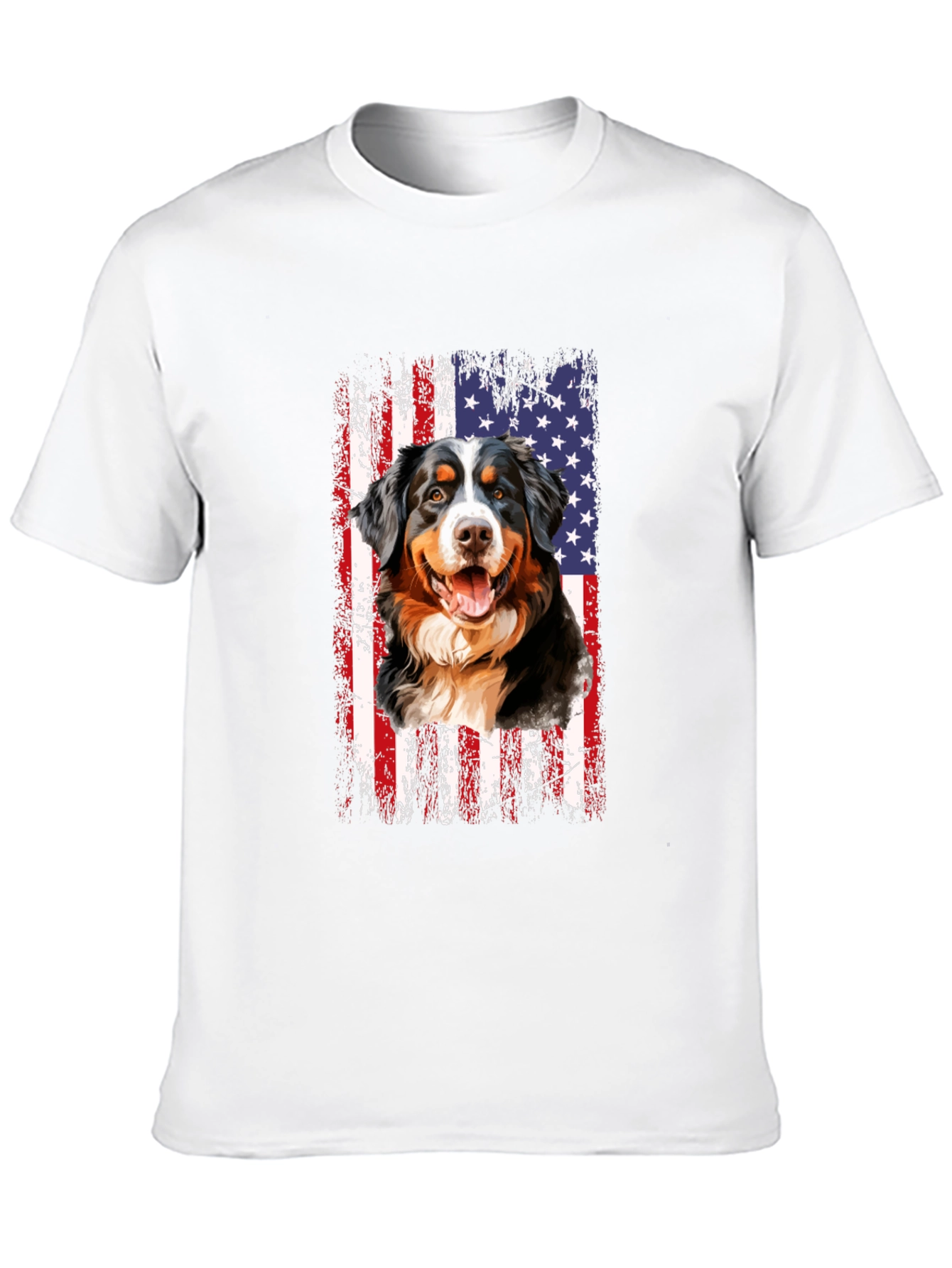 American Flag Bernese Mountain Dog T-Shirt