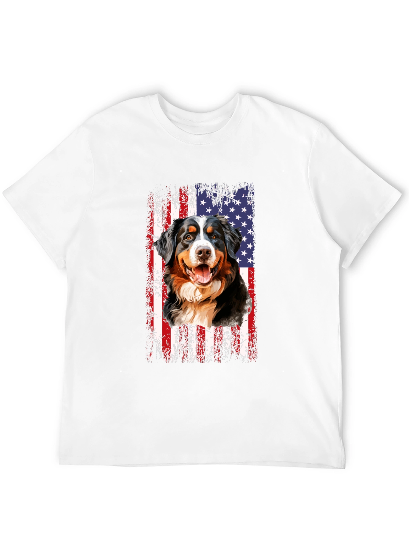 American Flag Bernese Mountain Dog T-Shirt