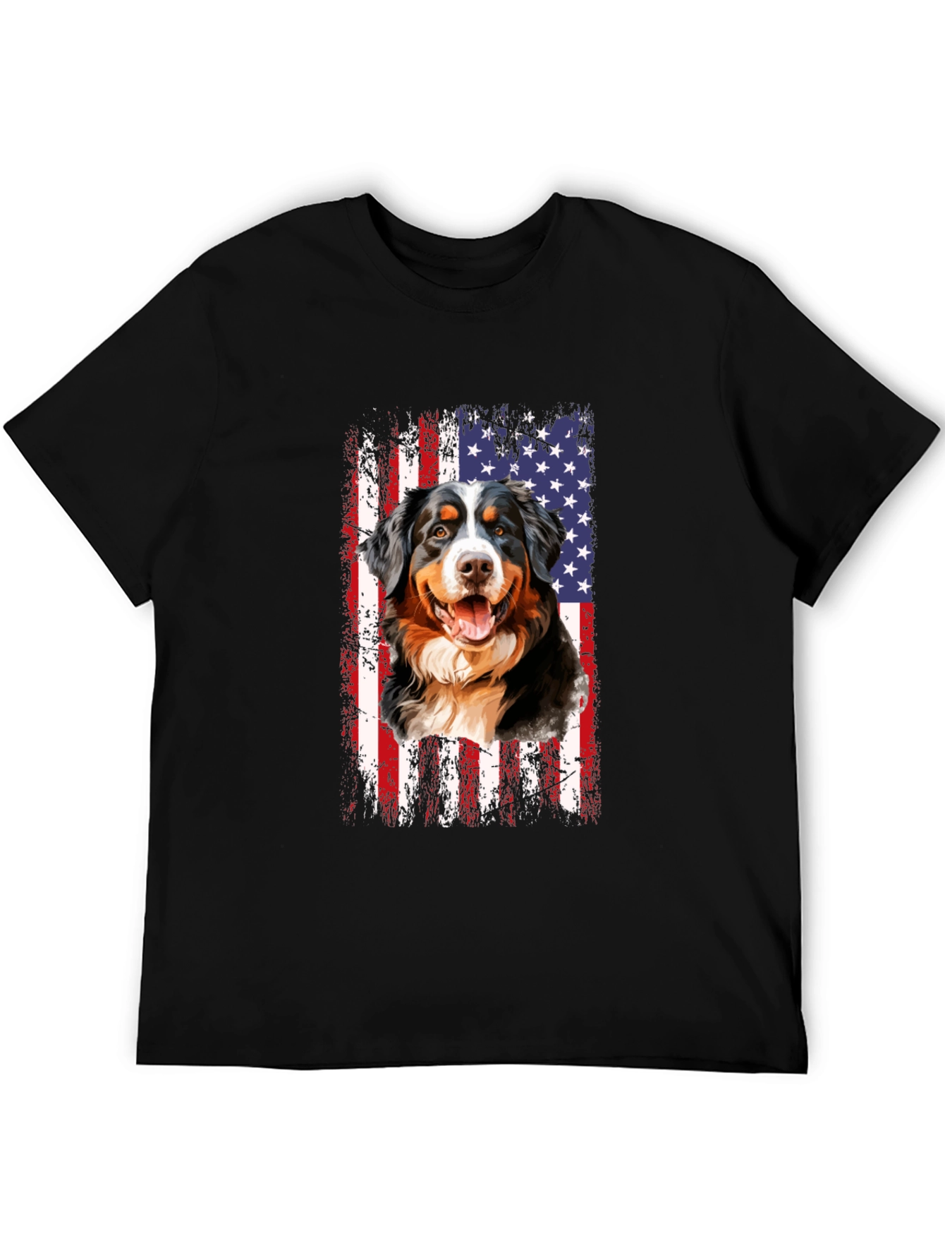 American Flag Bernese Mountain Dog T-Shirt