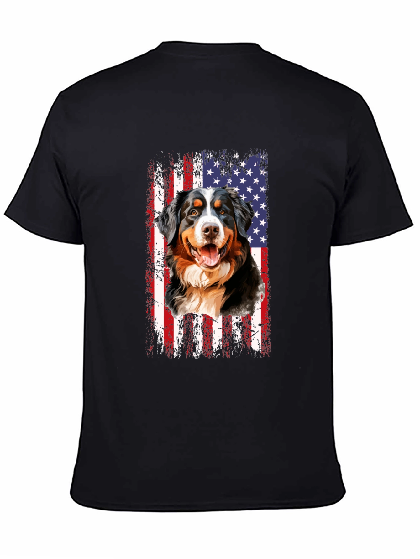 American Flag Bernese Mountain Dog T-Shirt
