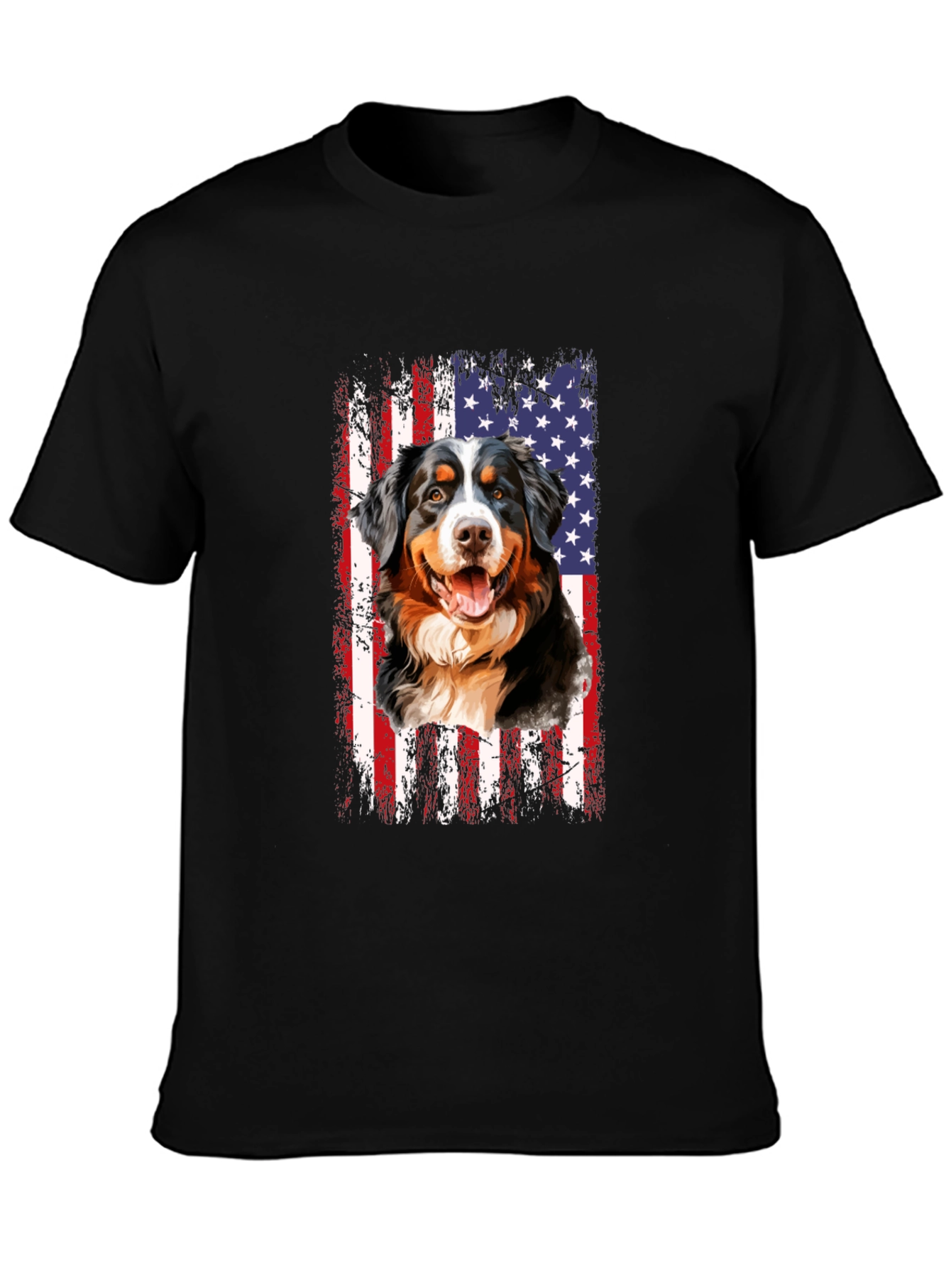 American Flag Bernese Mountain Dog T-Shirt
