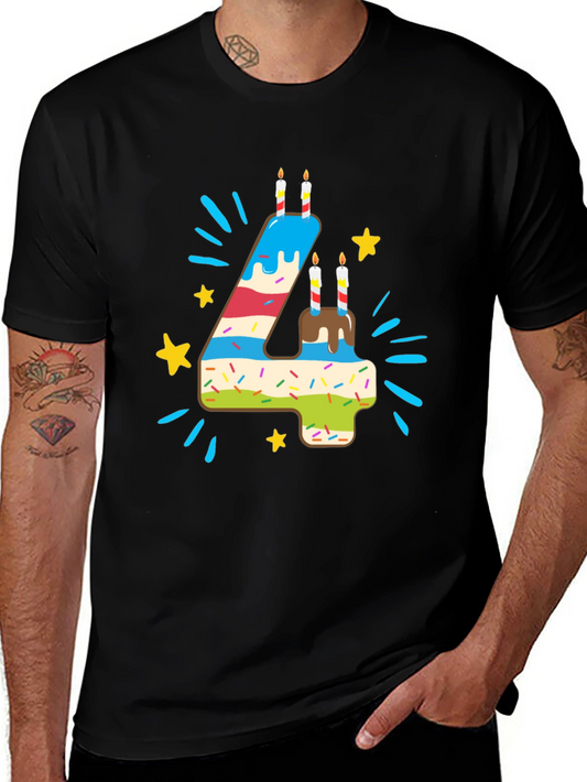 Birthday Number 4 T-Shirt - Fourth Birthday Tee