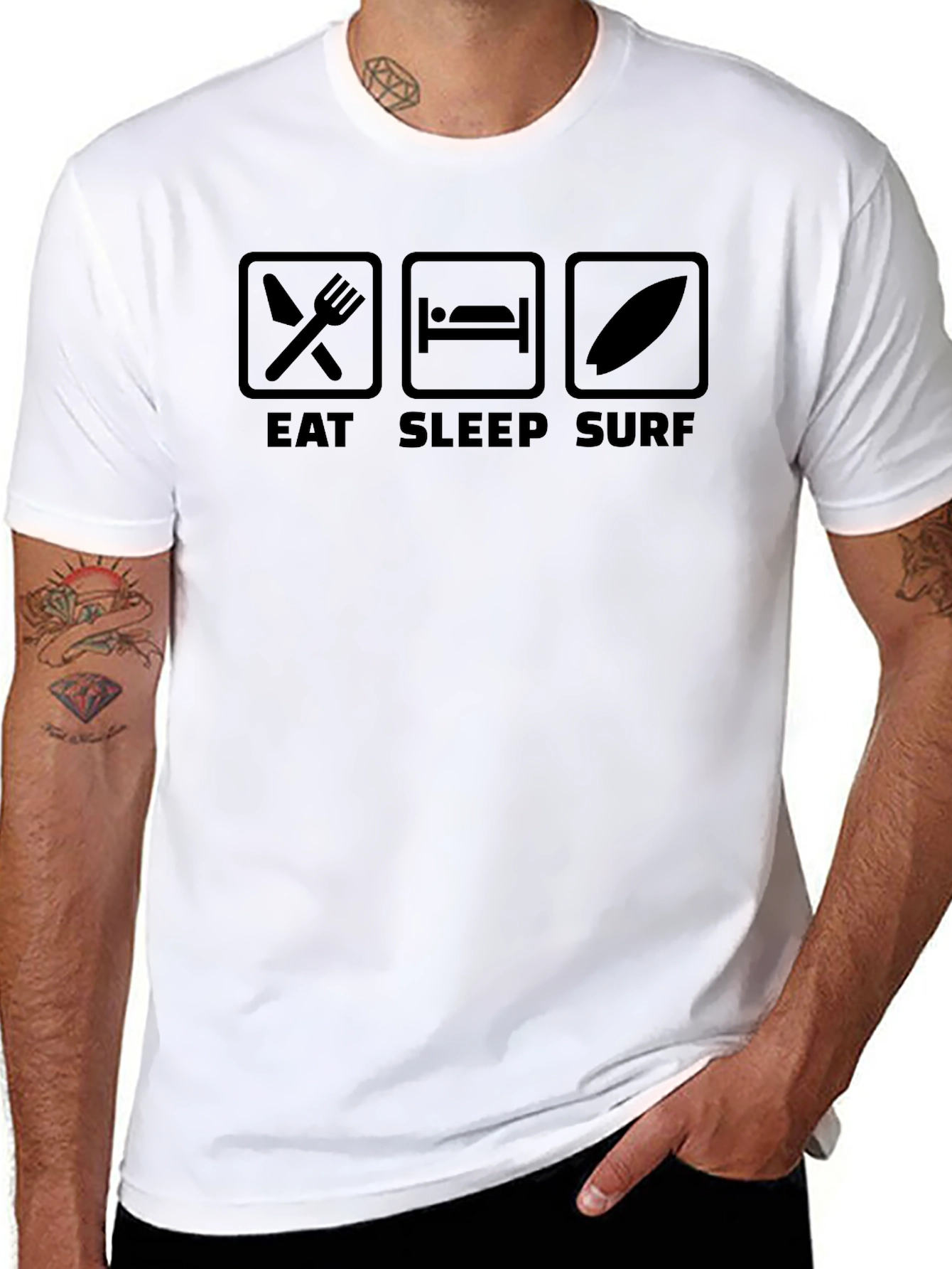 Eat Sleep Surf Graphic Tee - Casual Surfer T-Shirt