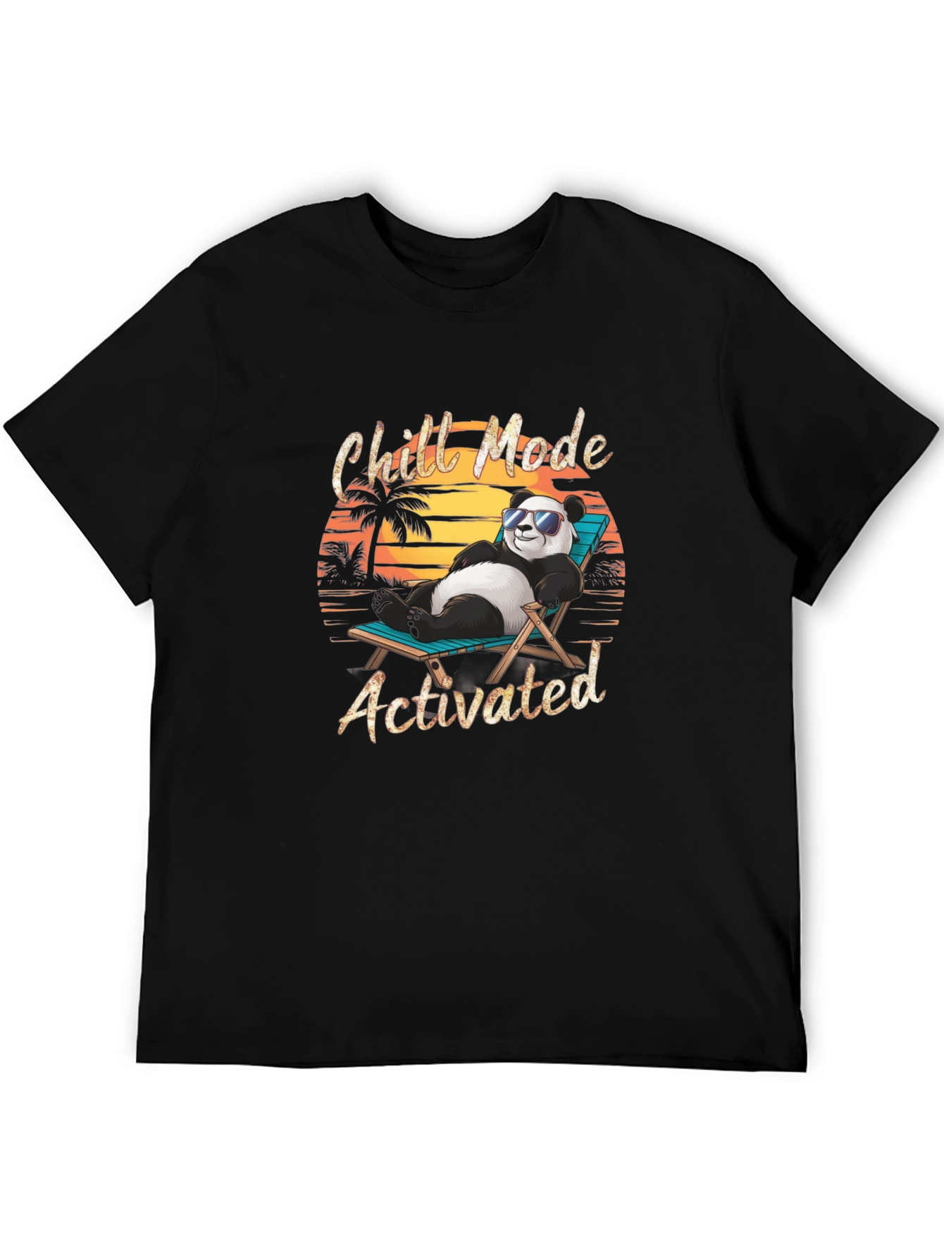 Chill Mode Activated Panda Graphic T-Shirt