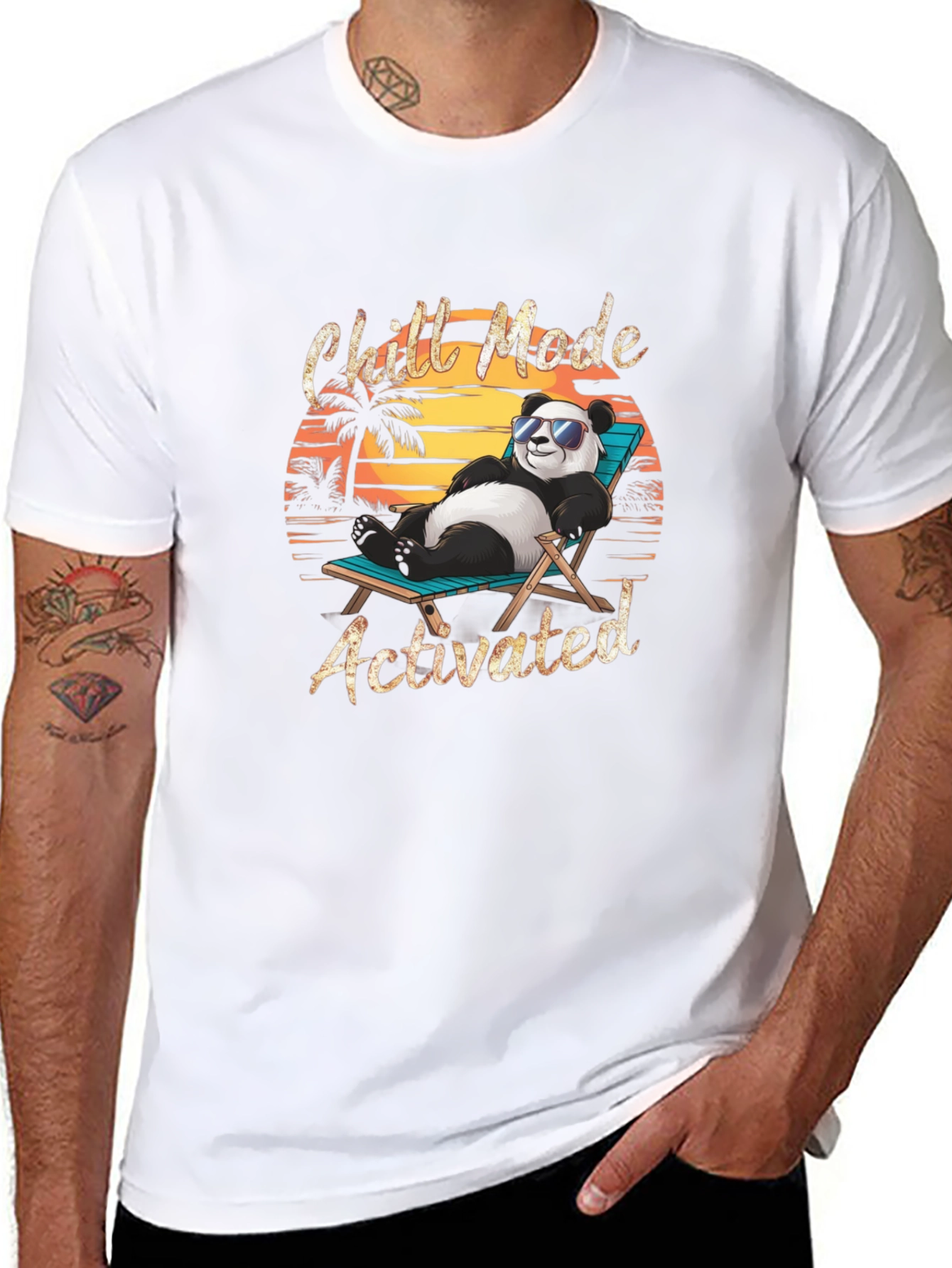 Chill Mode Activated Panda Graphic T-Shirt
