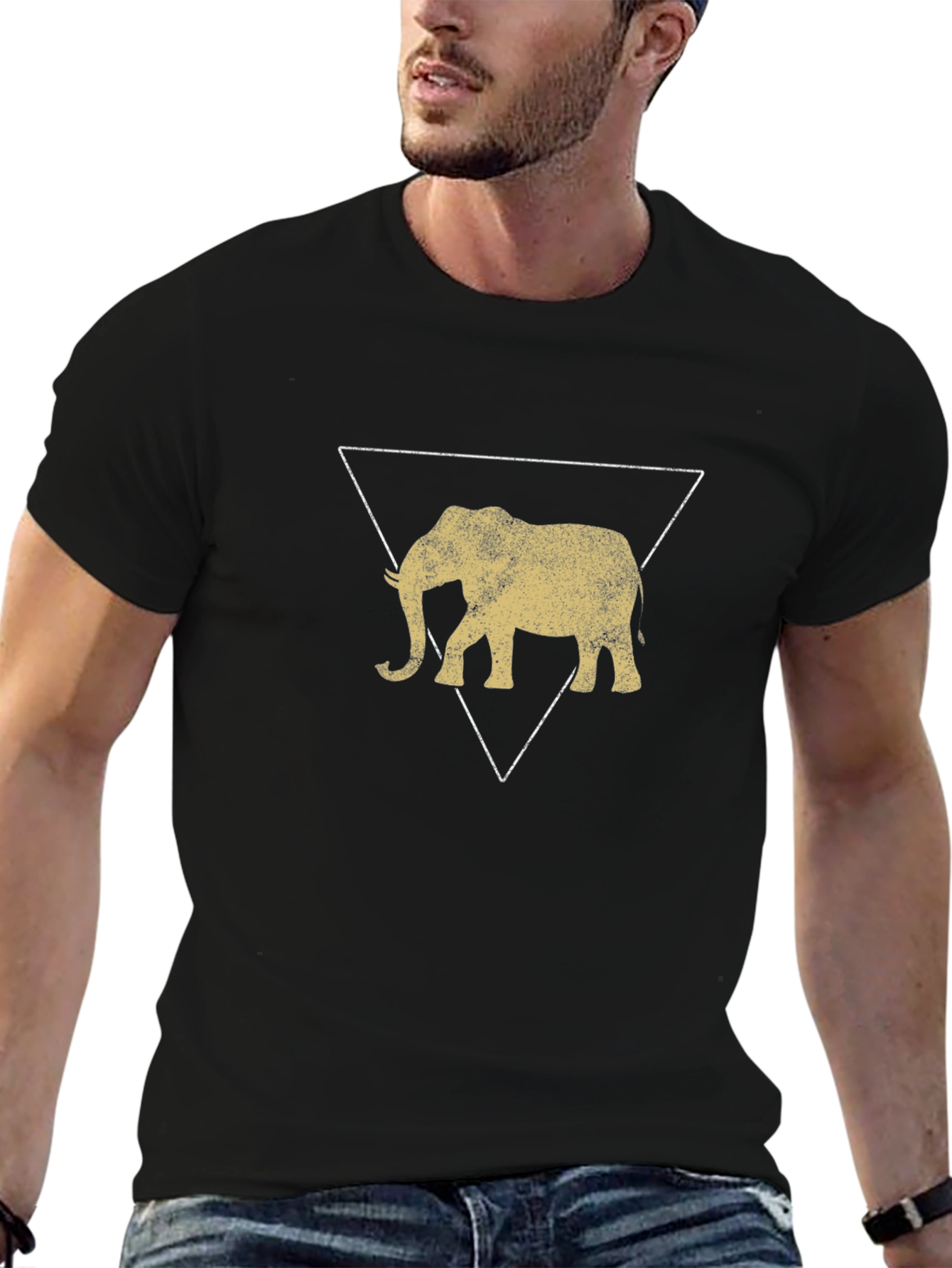 Elephant Triangle T-Shirt - Stylish Graphic Tee