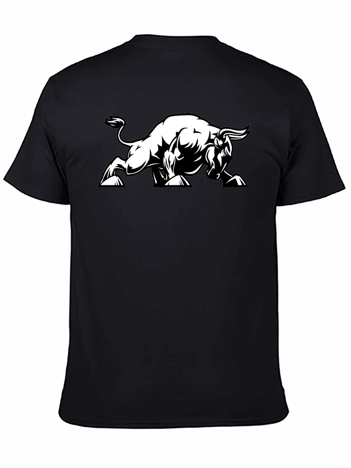 Bold Bull Graphic Tee - Black Cotton
