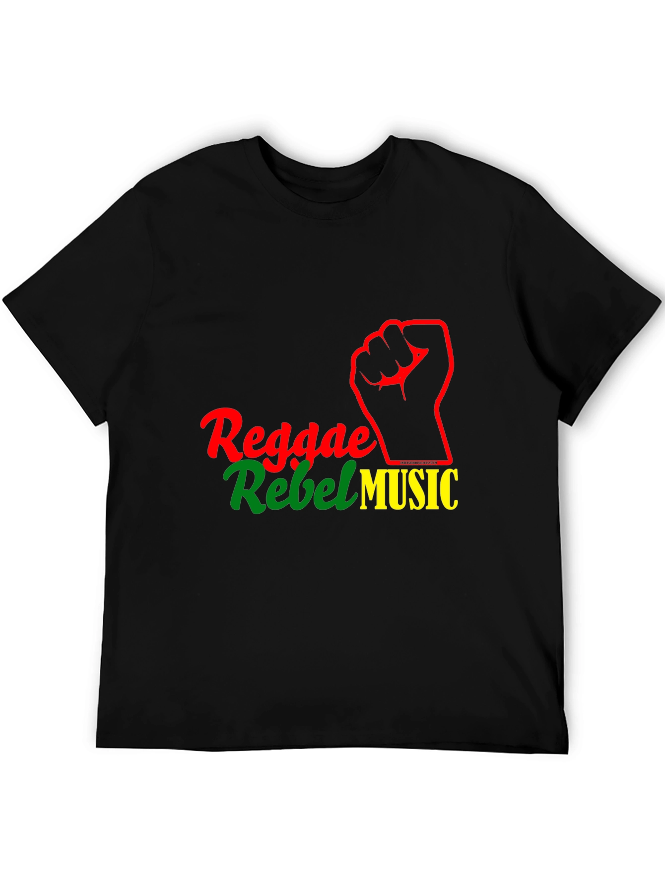 Reggae Rebel Music Graphic T-Shirt - Black