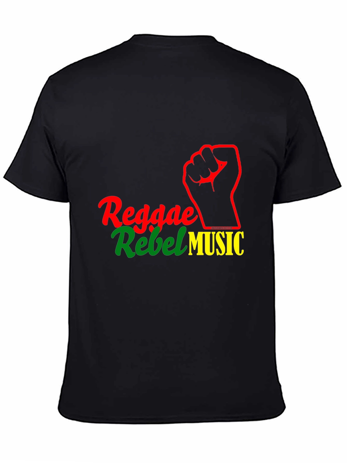 Reggae Rebel Music Graphic T-Shirt - Black