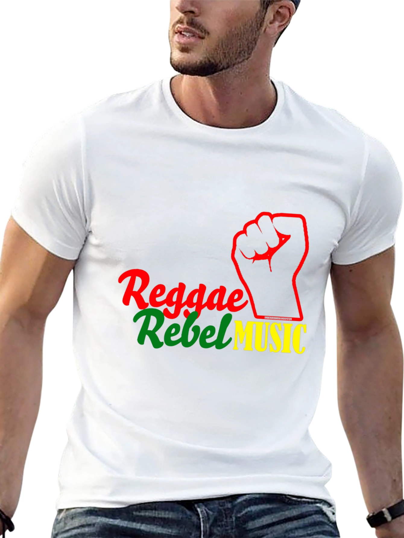 Reggae Rebel Music Graphic T-Shirt - Black