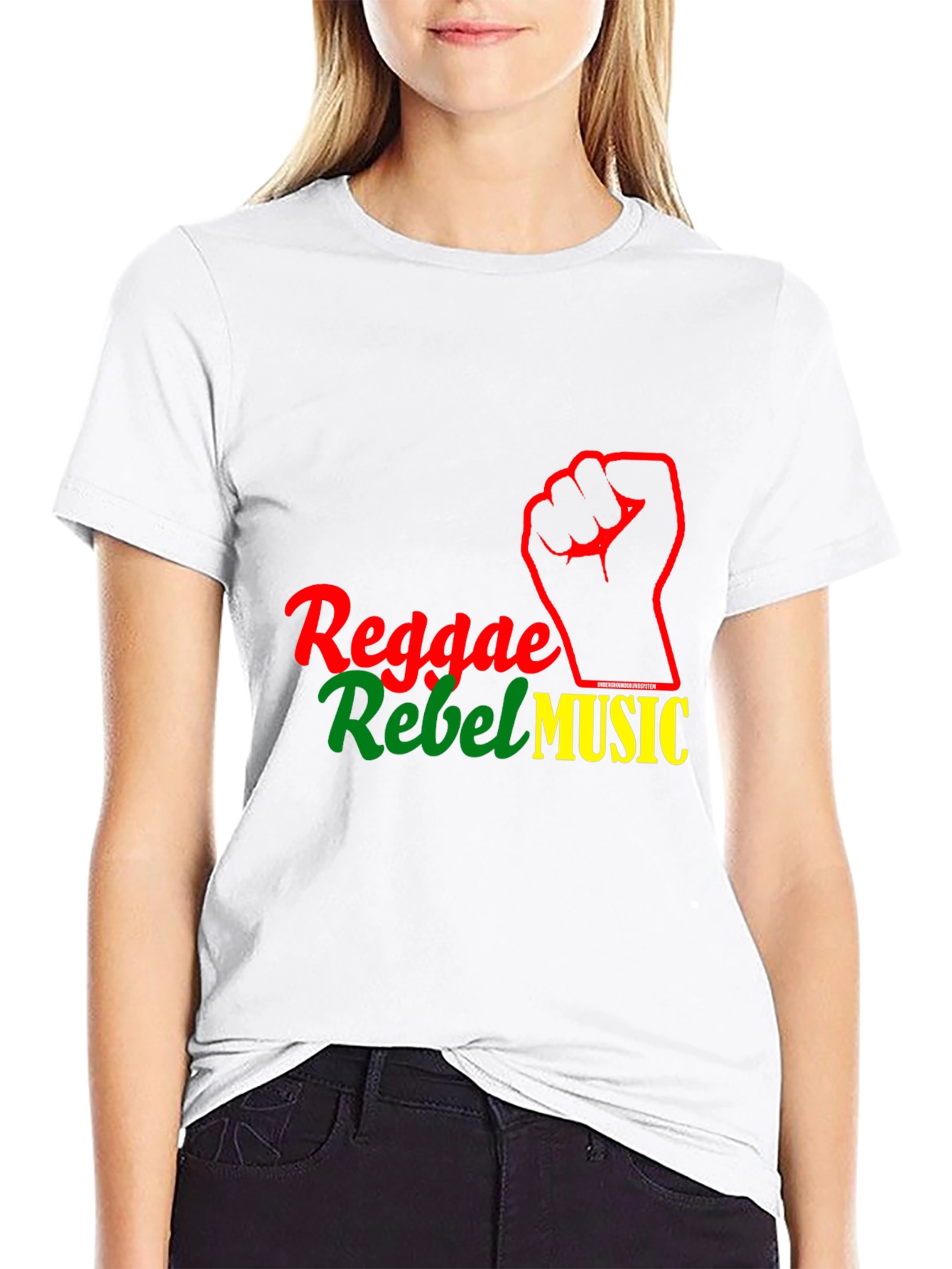 Reggae Rebel Music Graphic T-Shirt - Black