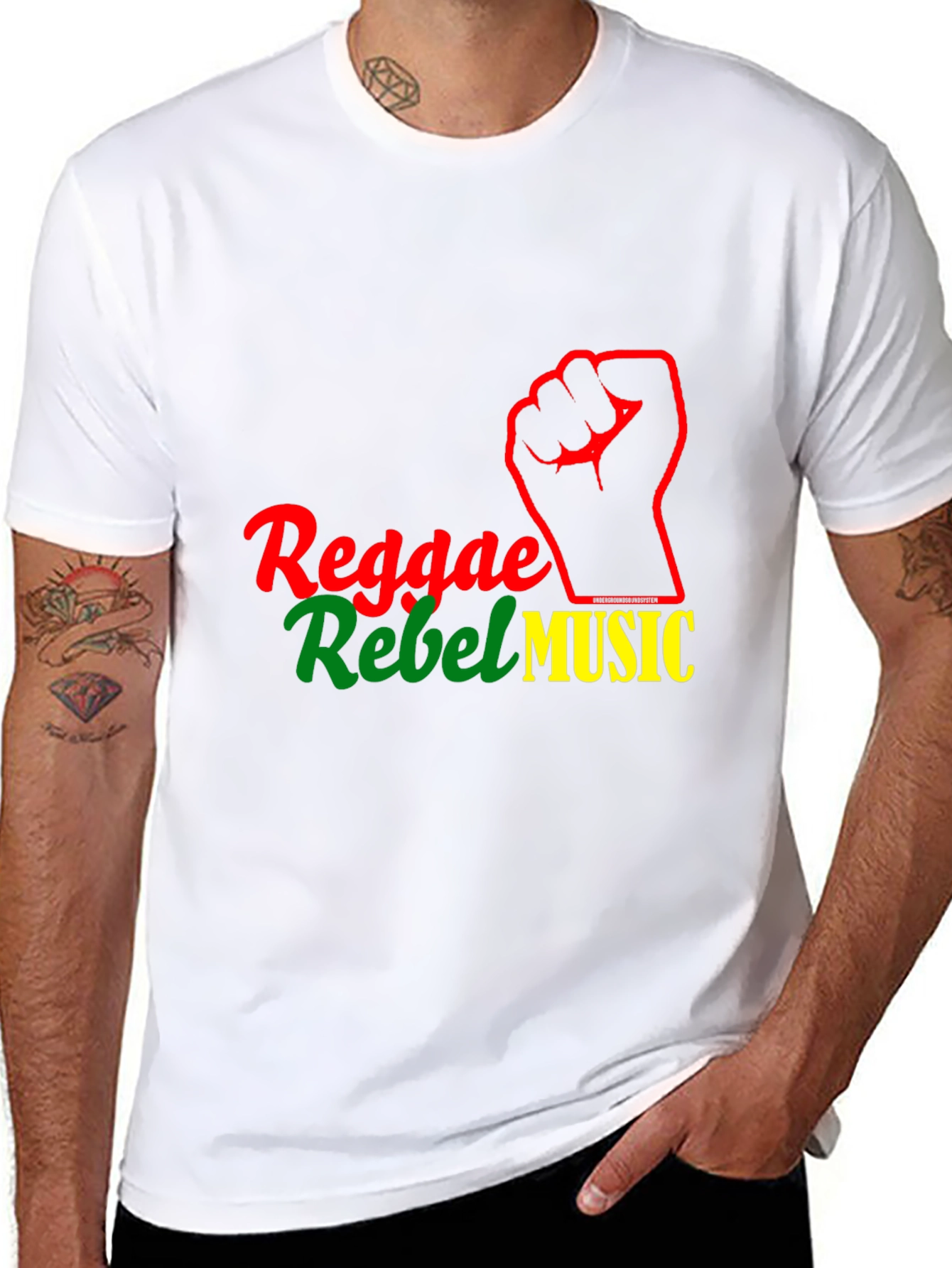 Reggae Rebel Music Graphic T-Shirt - Black