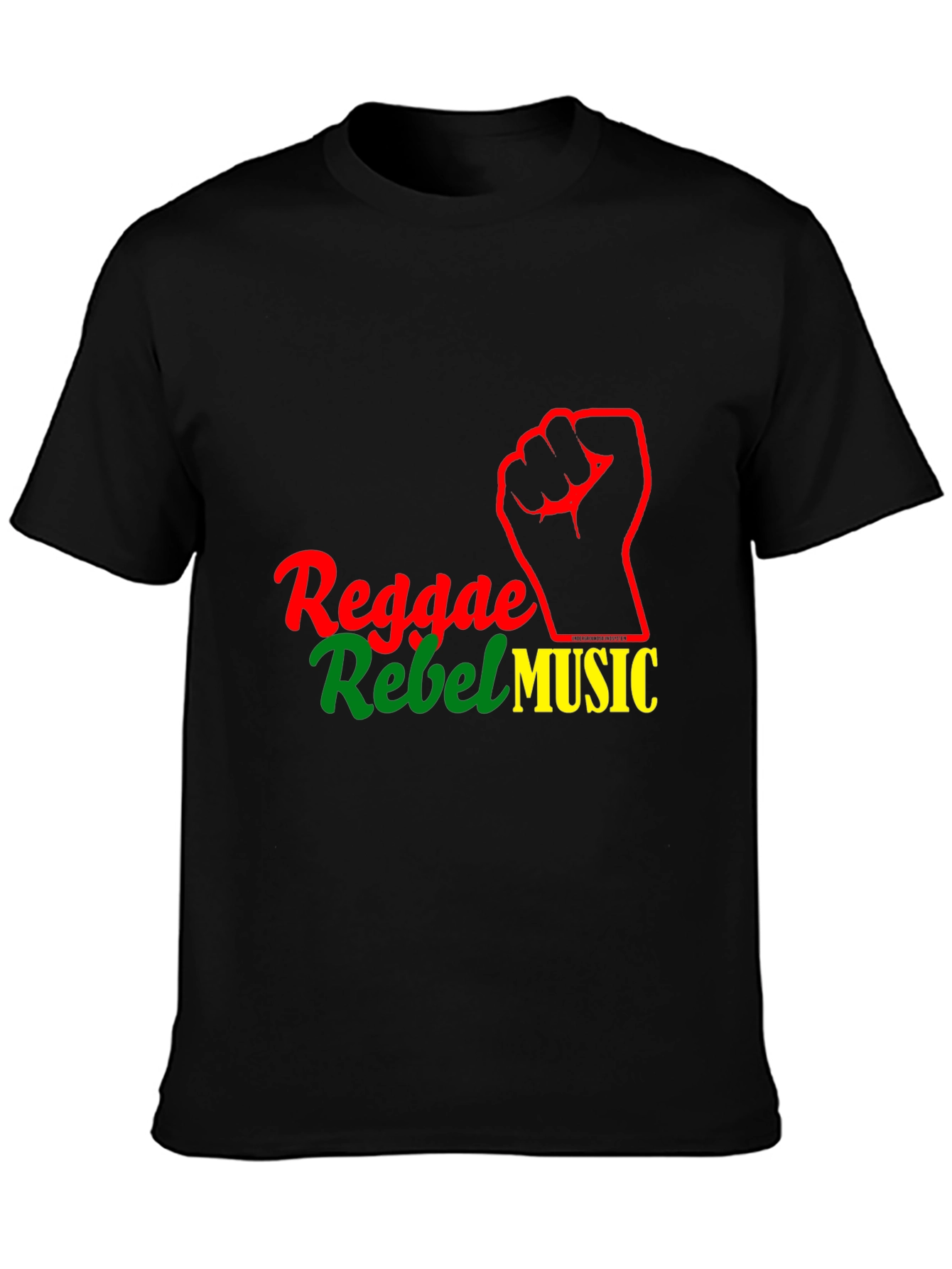 Reggae Rebel Music Graphic T-Shirt - Black