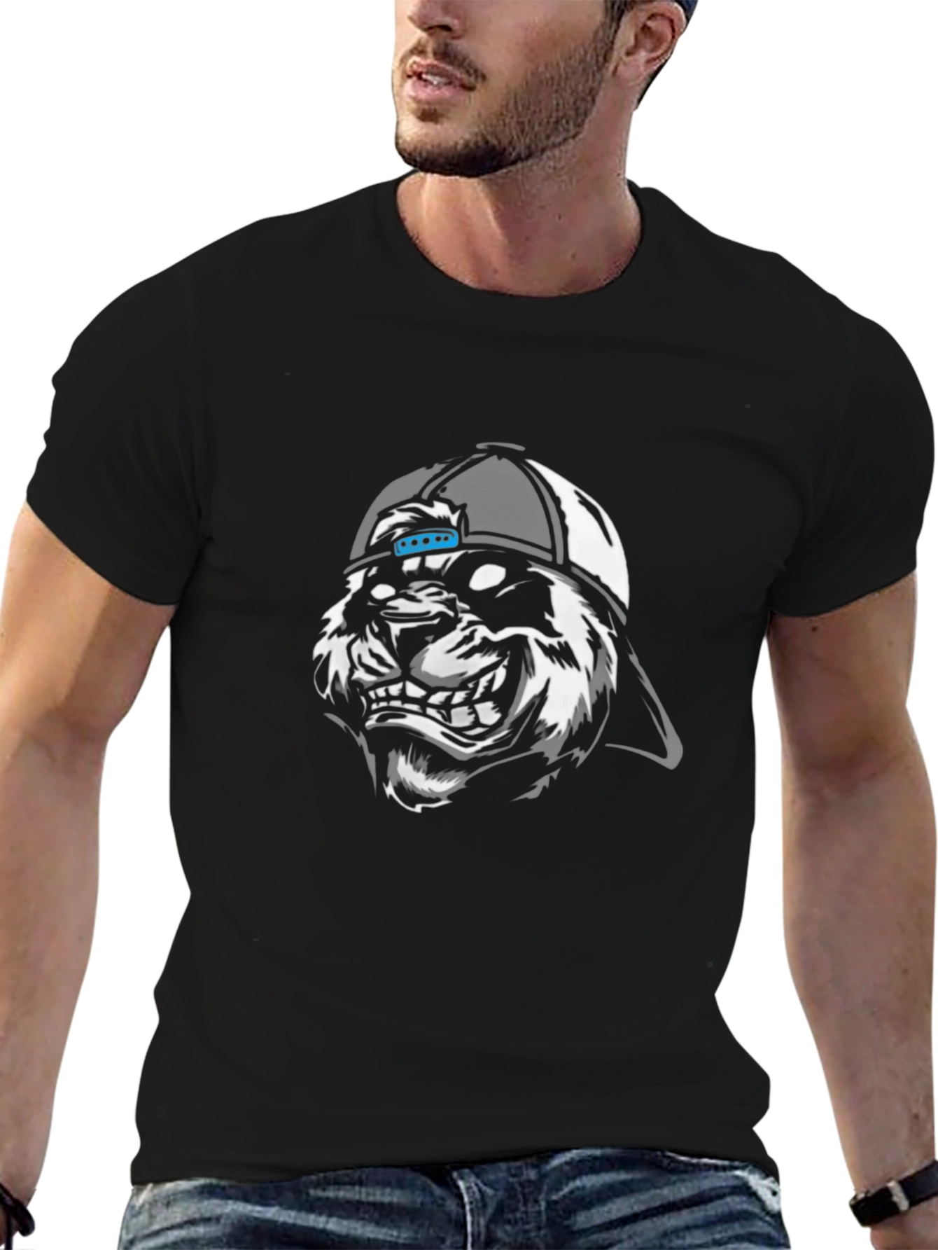Cool Tiger Graphic Tee - Mens Black T-Shirt