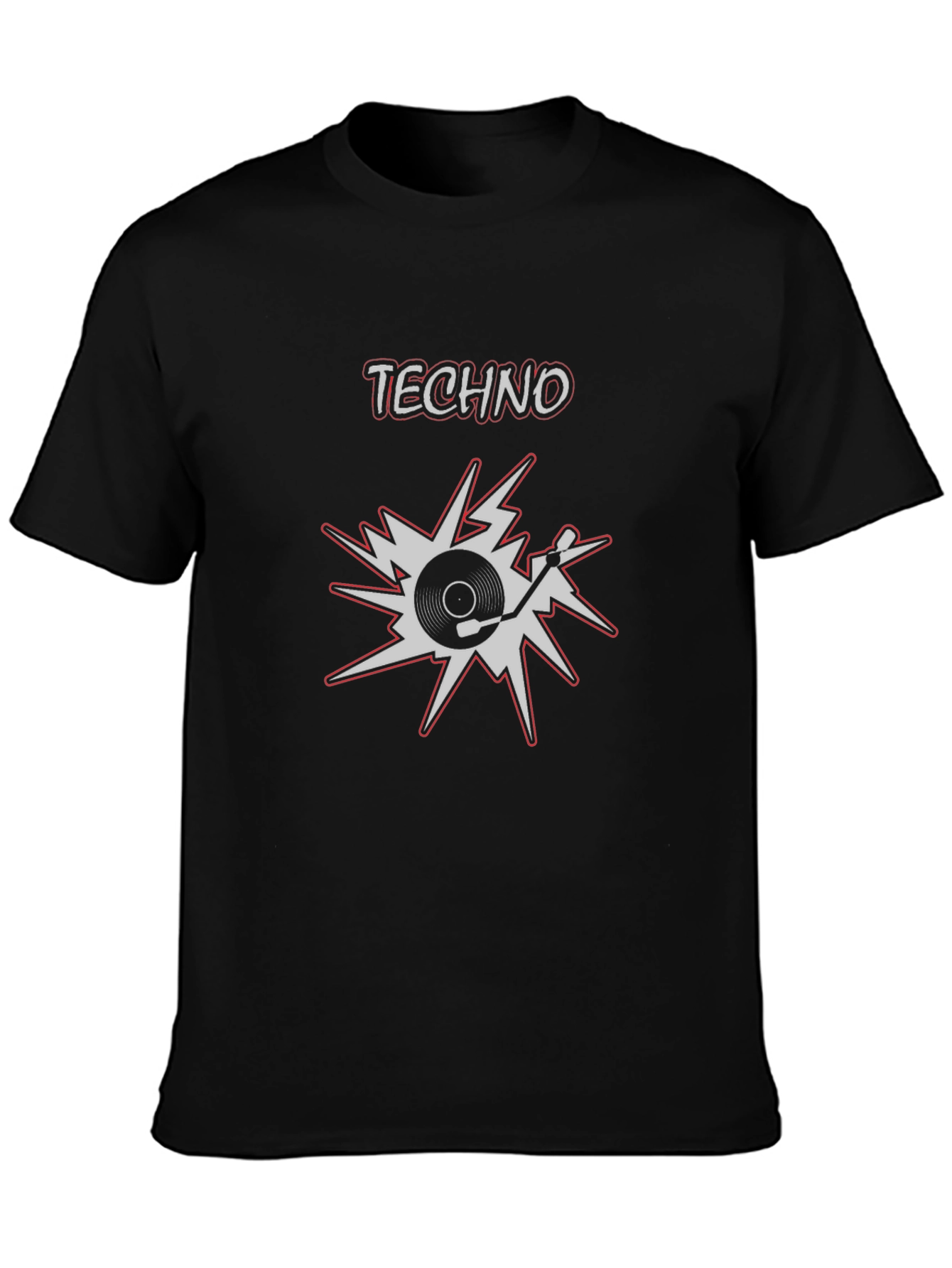 Techno Music T-Shirt Black Cotton Graphic Tee