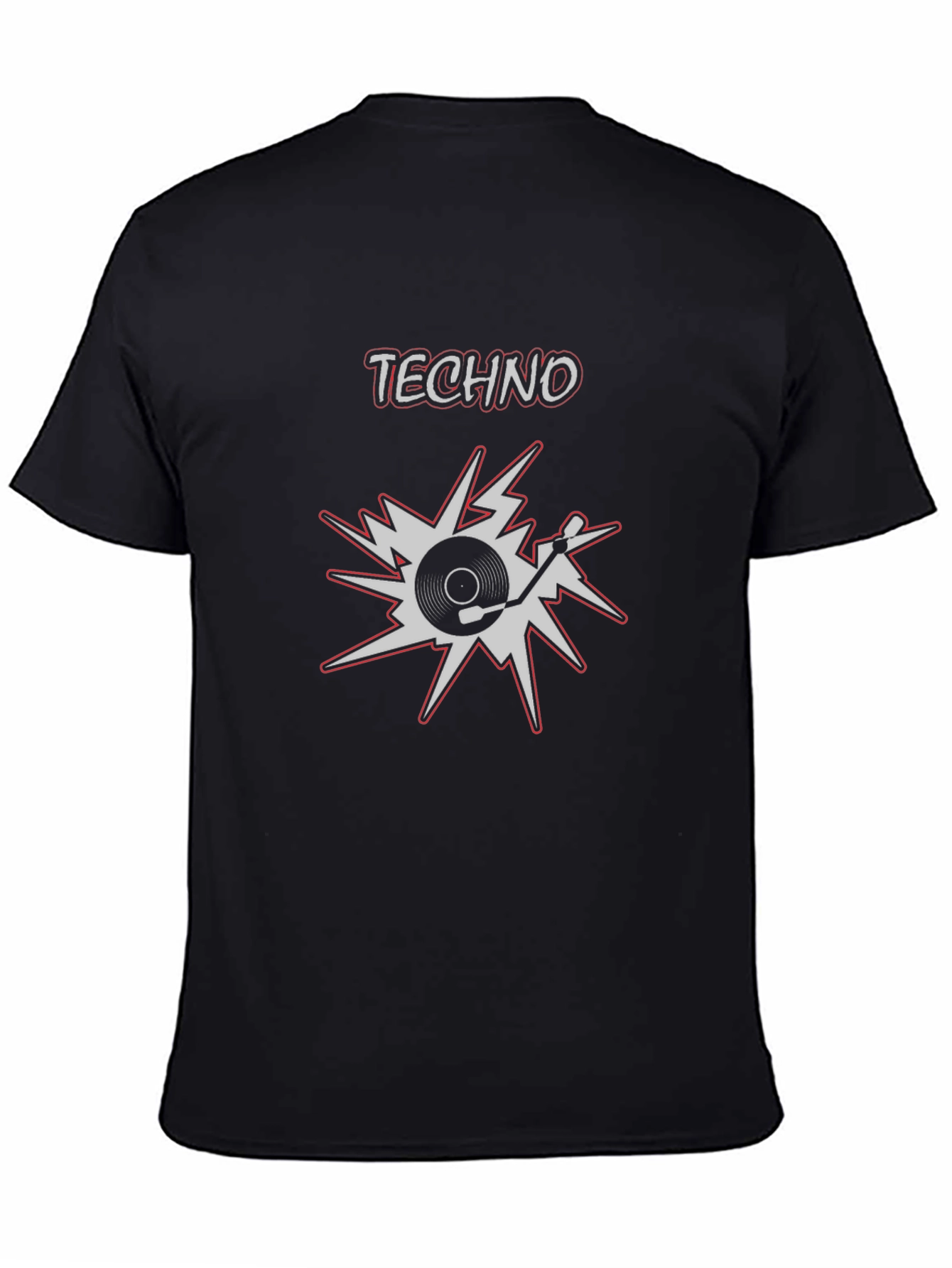 Techno Music T-Shirt Black Cotton Graphic Tee