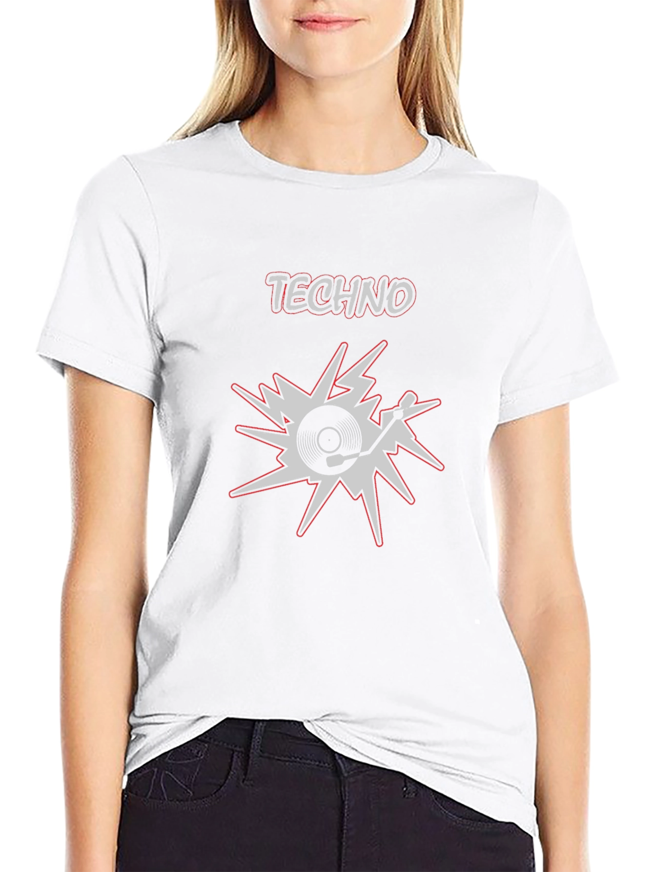 Techno Music T-Shirt Black Cotton Graphic Tee