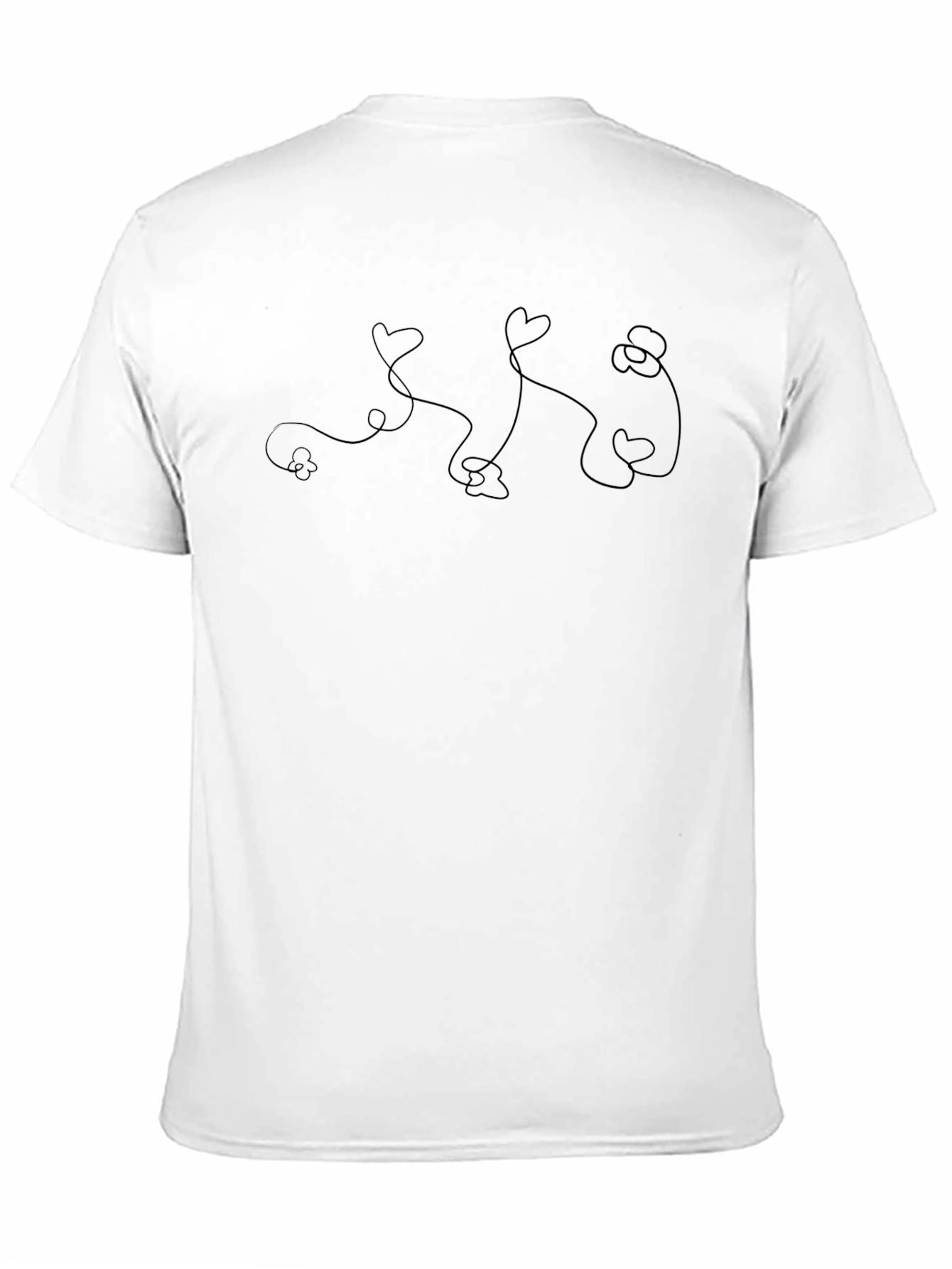 Abstract Hearts & Flowers Graphic Tee - Black