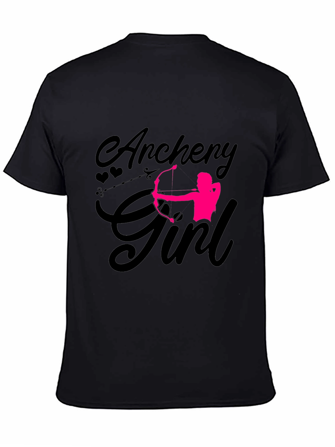 Archery Girl T-Shirt - Black Cotton Tee