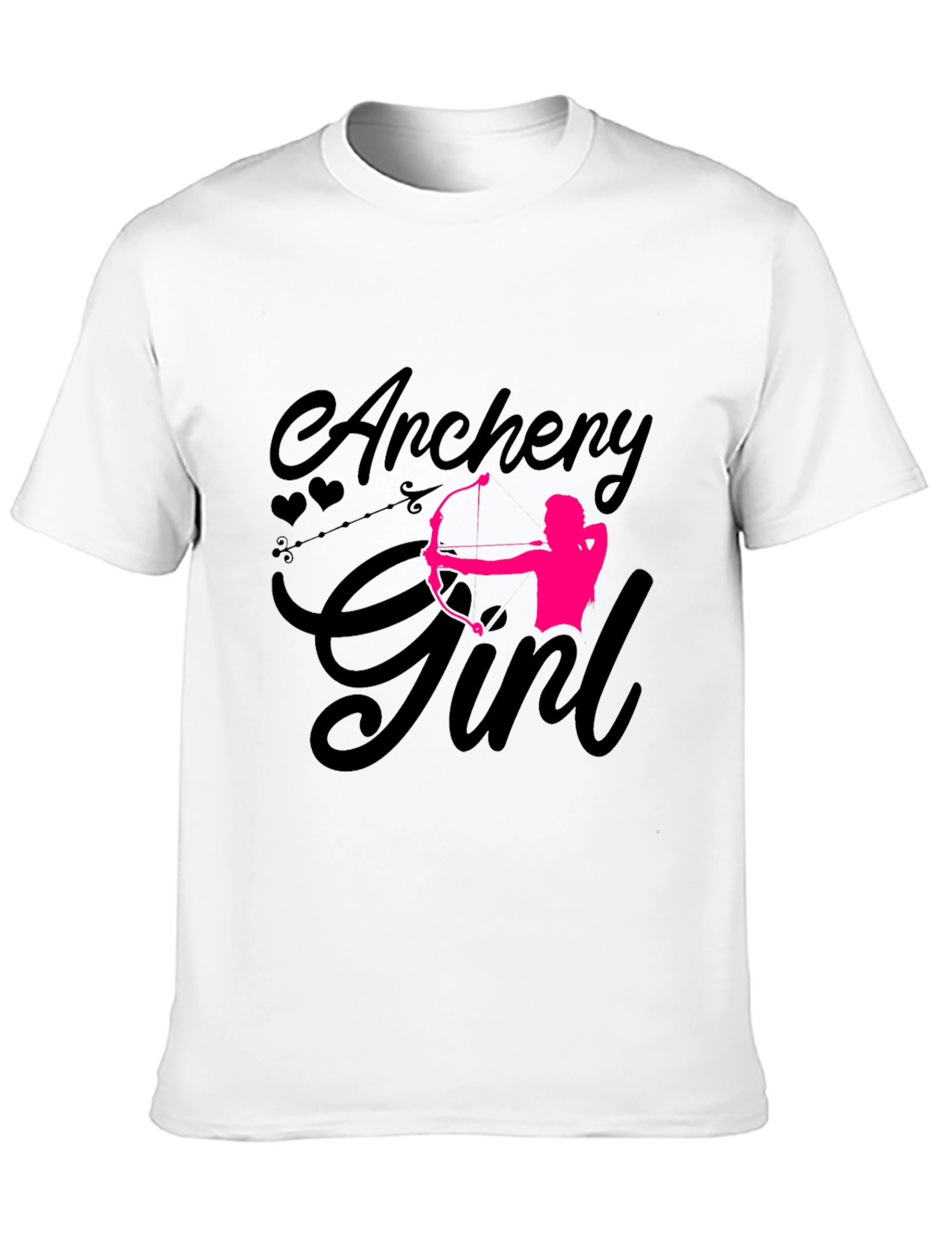 Archery Girl T-Shirt - Black Cotton Tee