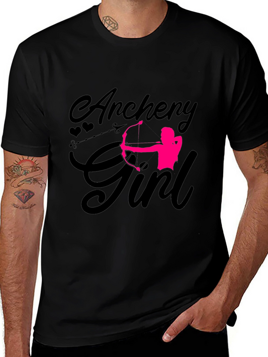 Archery Girl T-Shirt - Black Cotton Tee