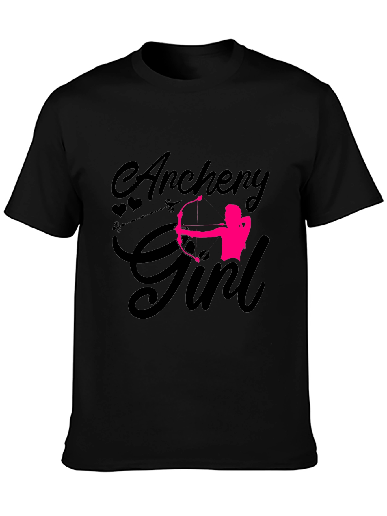 Archery Girl T-Shirt - Black Cotton Tee