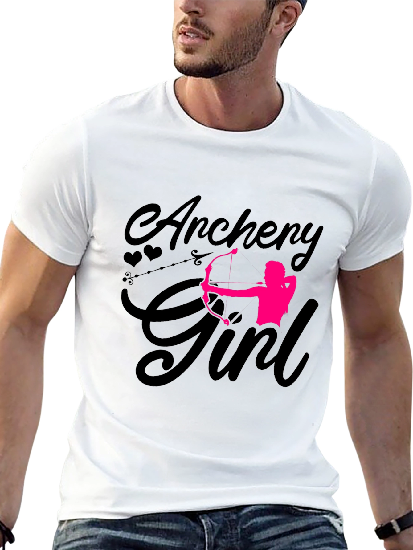 Archery Girl T-Shirt - Black Cotton Tee