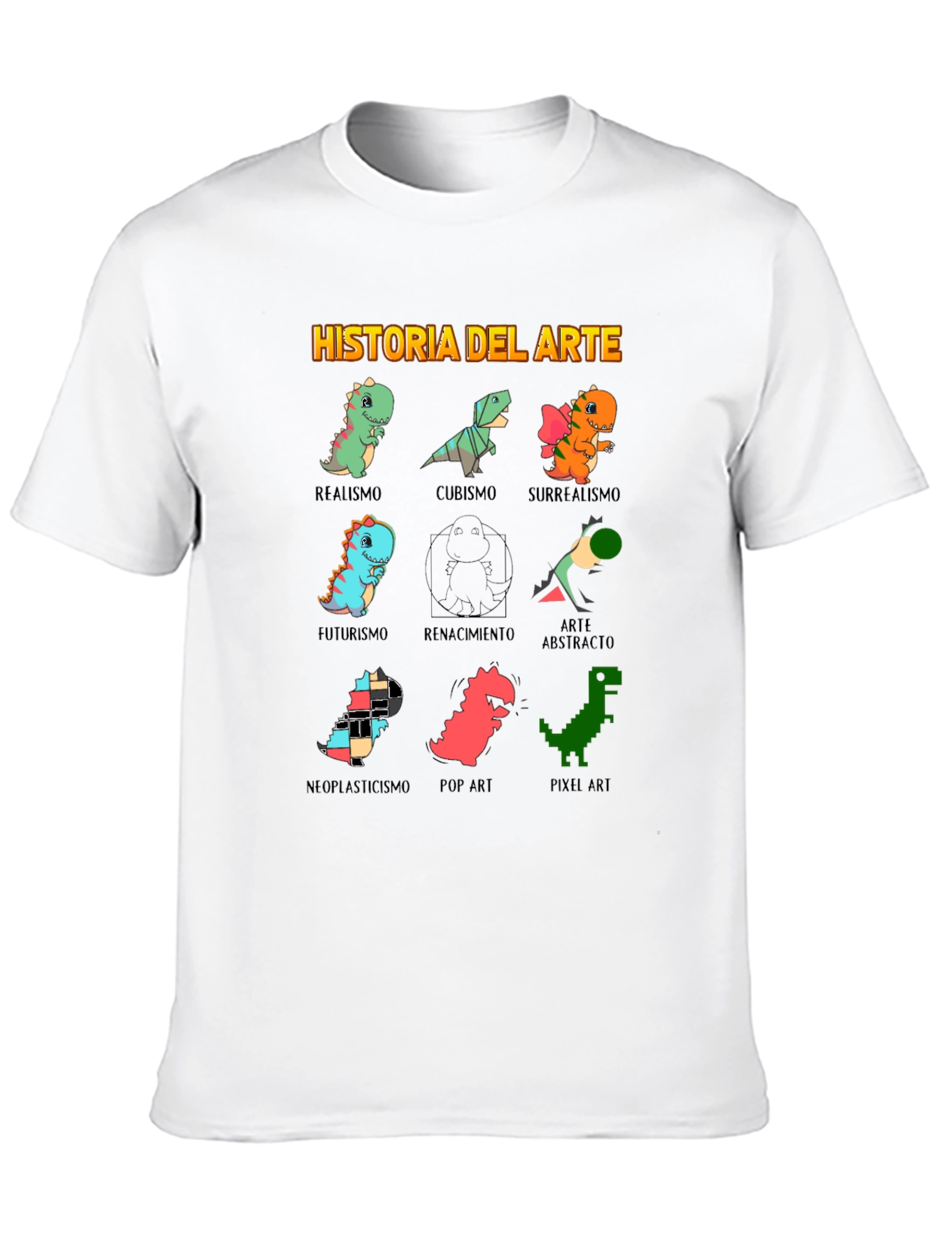 Art History Dinosaur Black T-Shirt