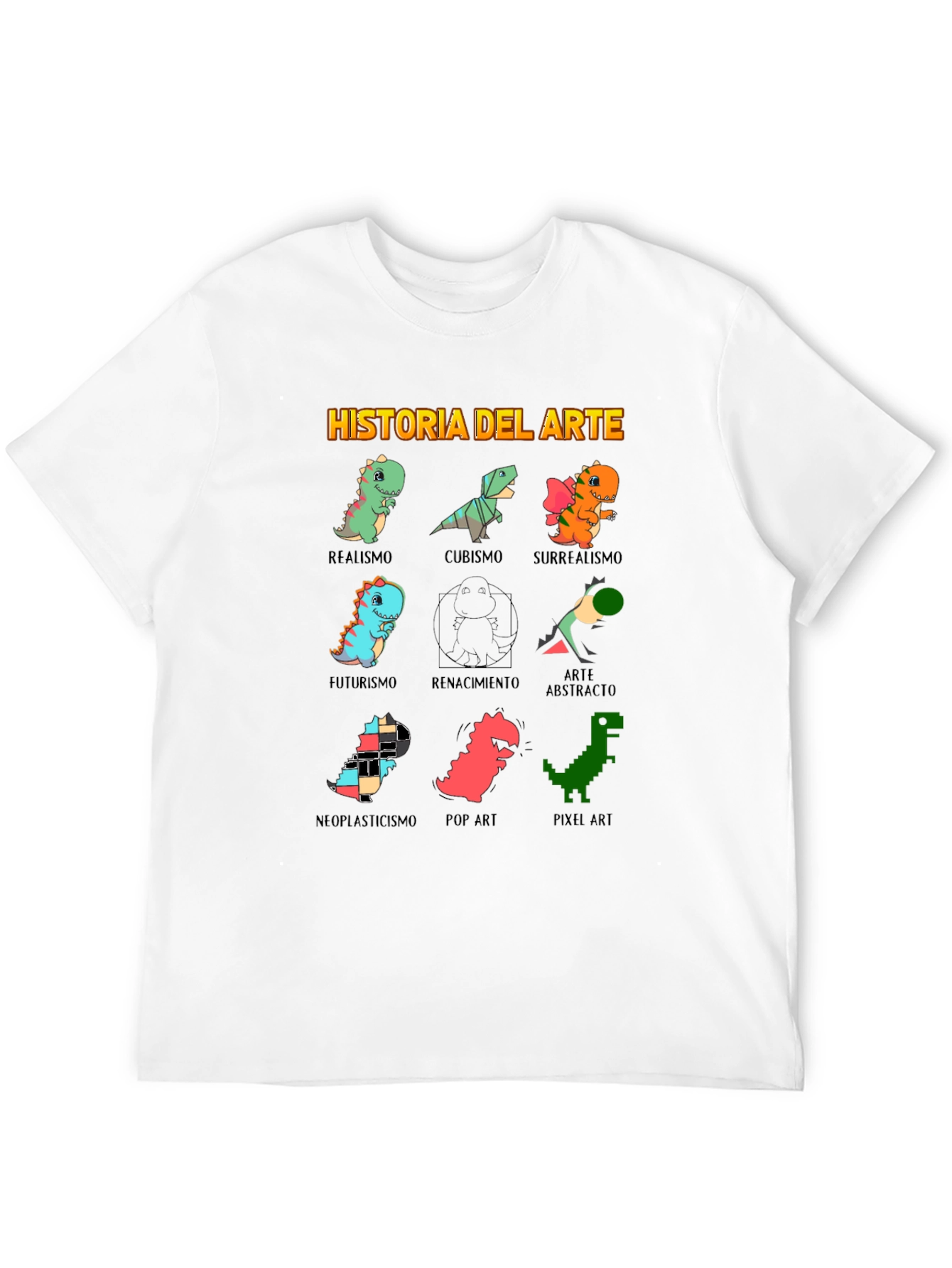 Art History Dinosaur Black T-Shirt