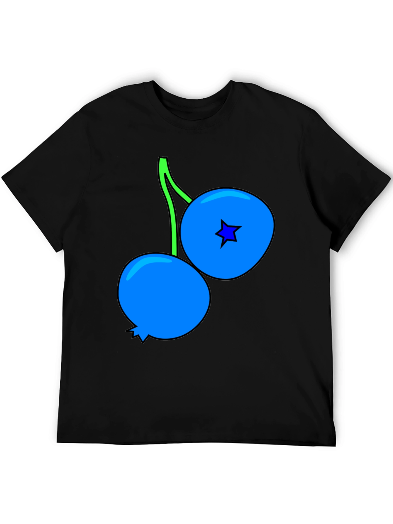 Blueberry Graphic Black T-Shirt