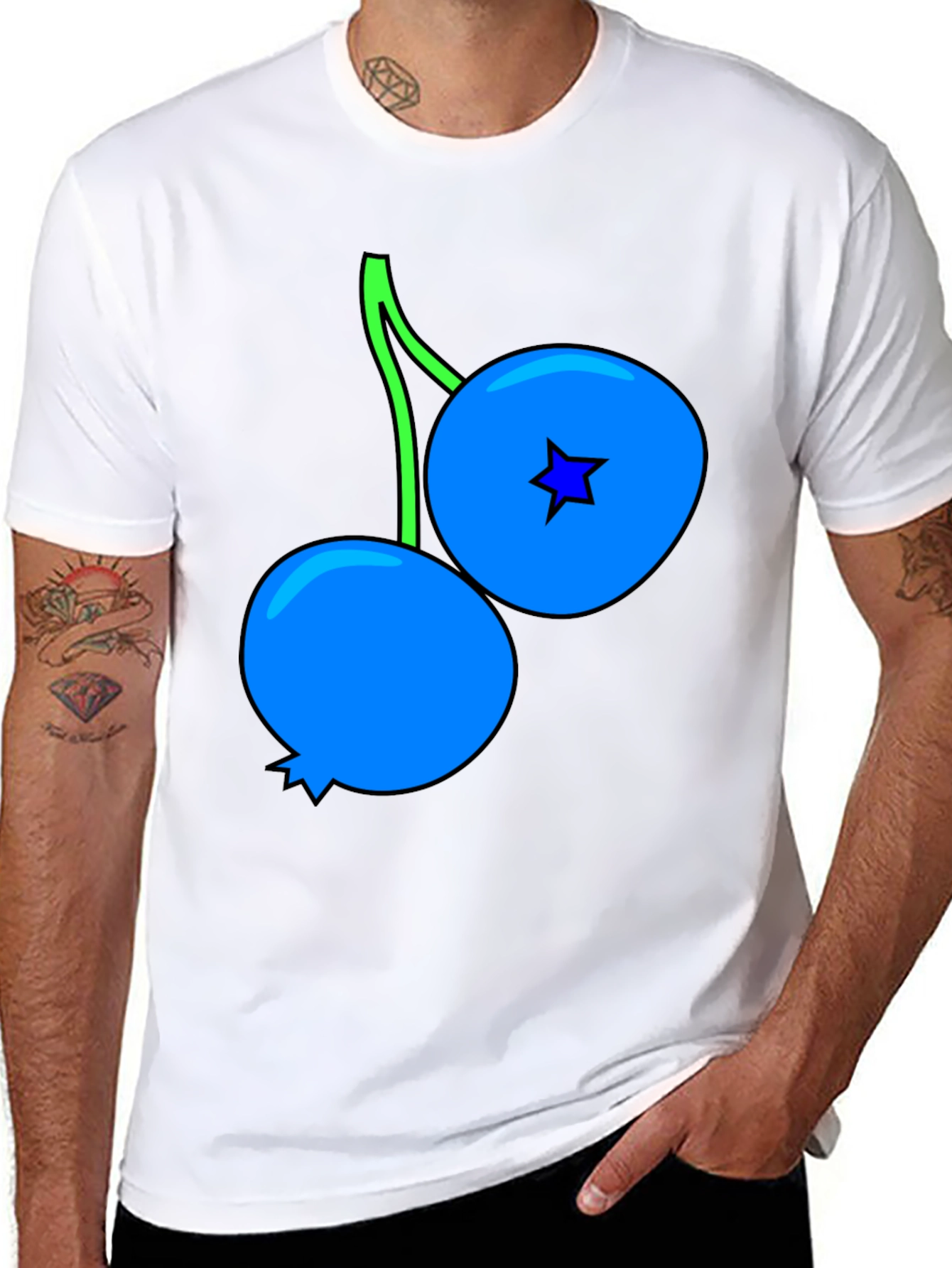 Blueberry Graphic Black T-Shirt