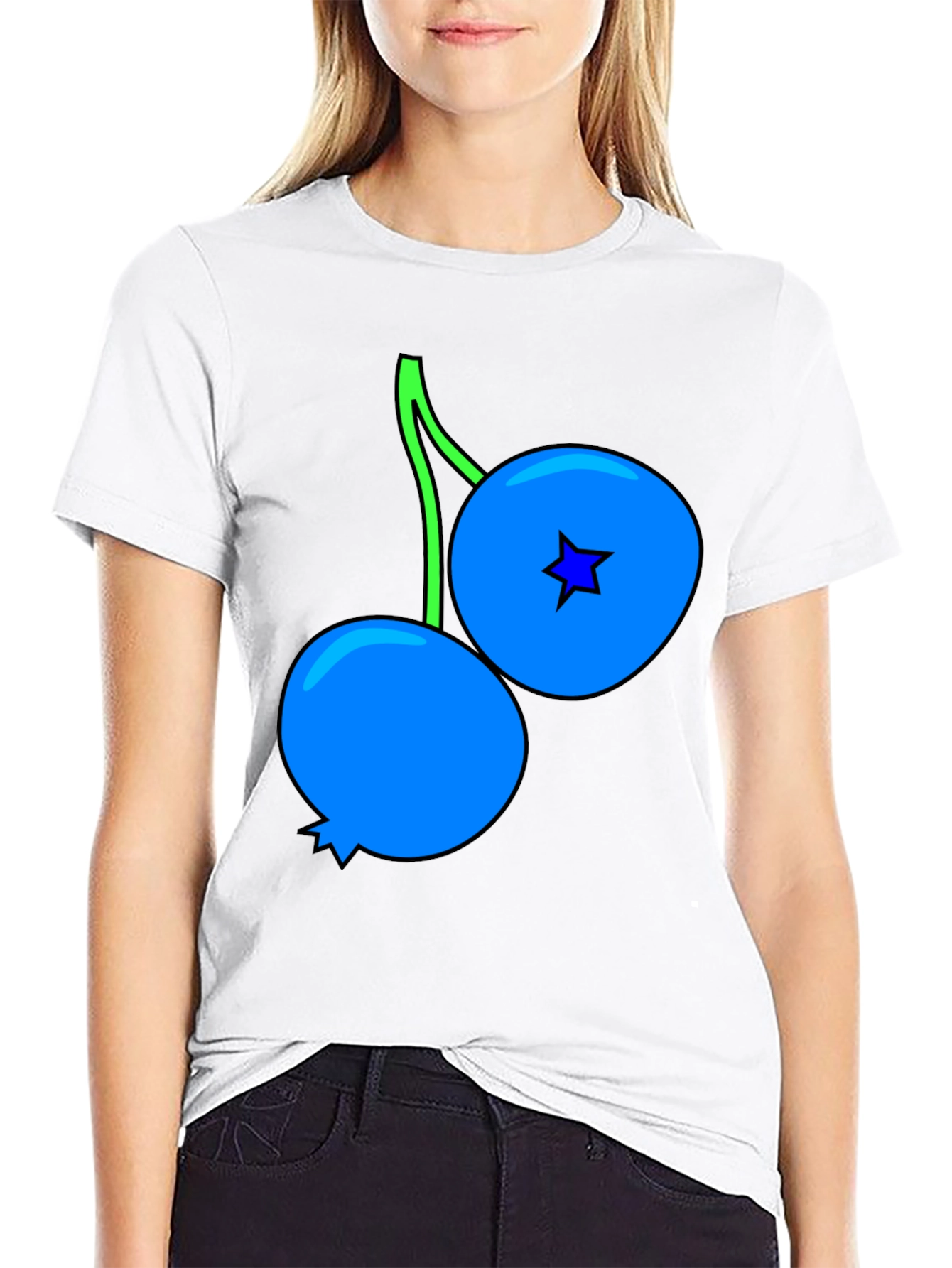 Blueberry Graphic Black T-Shirt