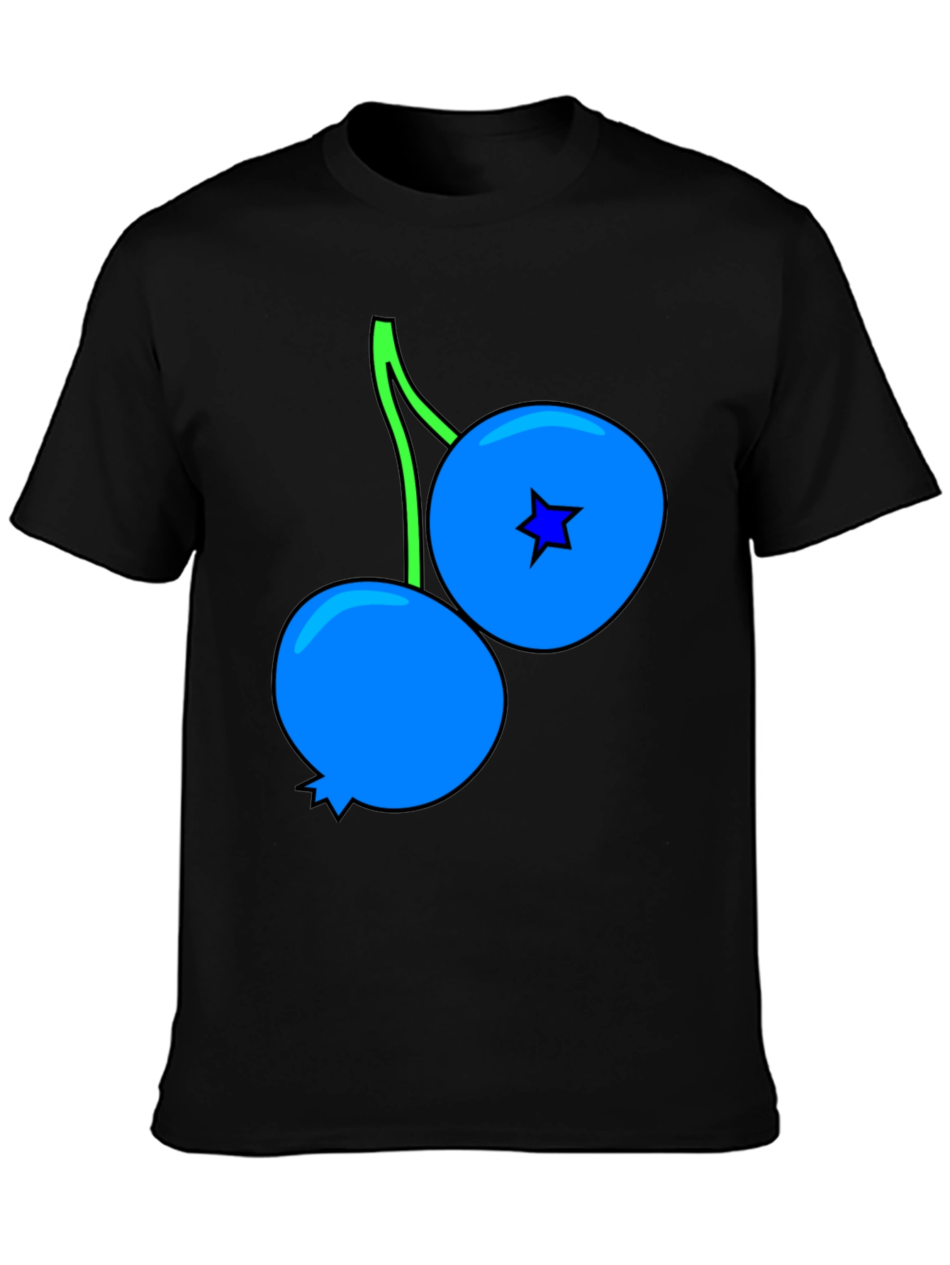 Blueberry Graphic Black T-Shirt