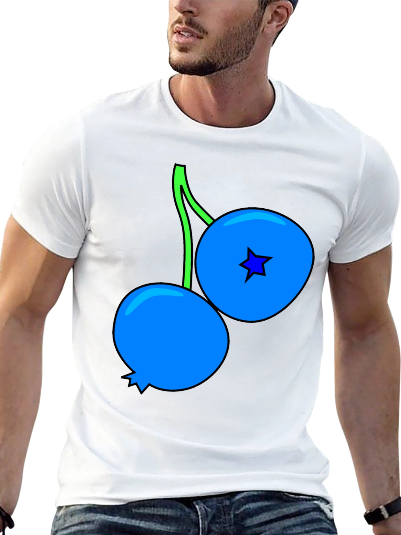 Blueberry Graphic Black T-Shirt