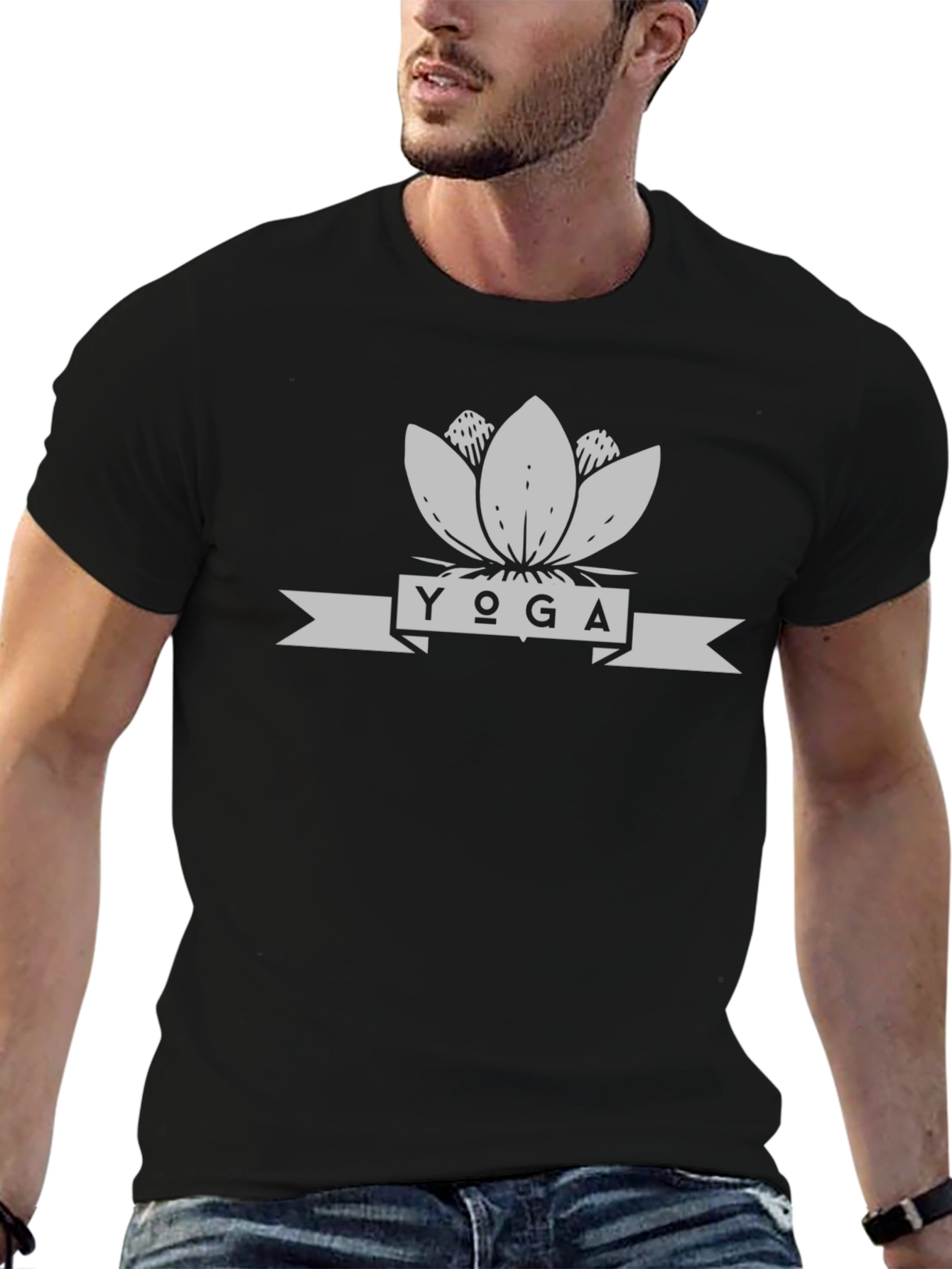 Yoga Lotus Flower Graphic T-Shirt