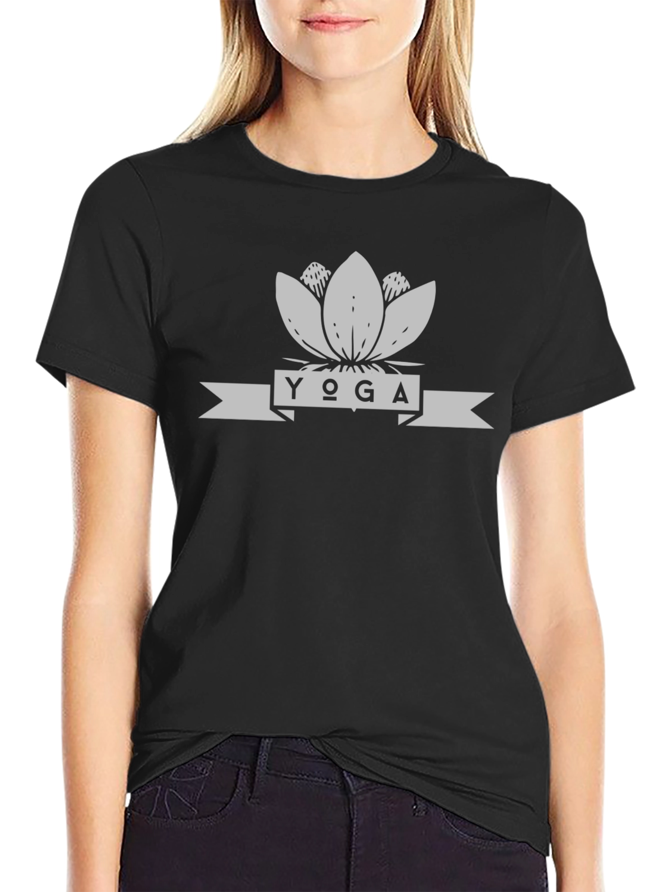 Yoga Lotus Flower Graphic T-Shirt