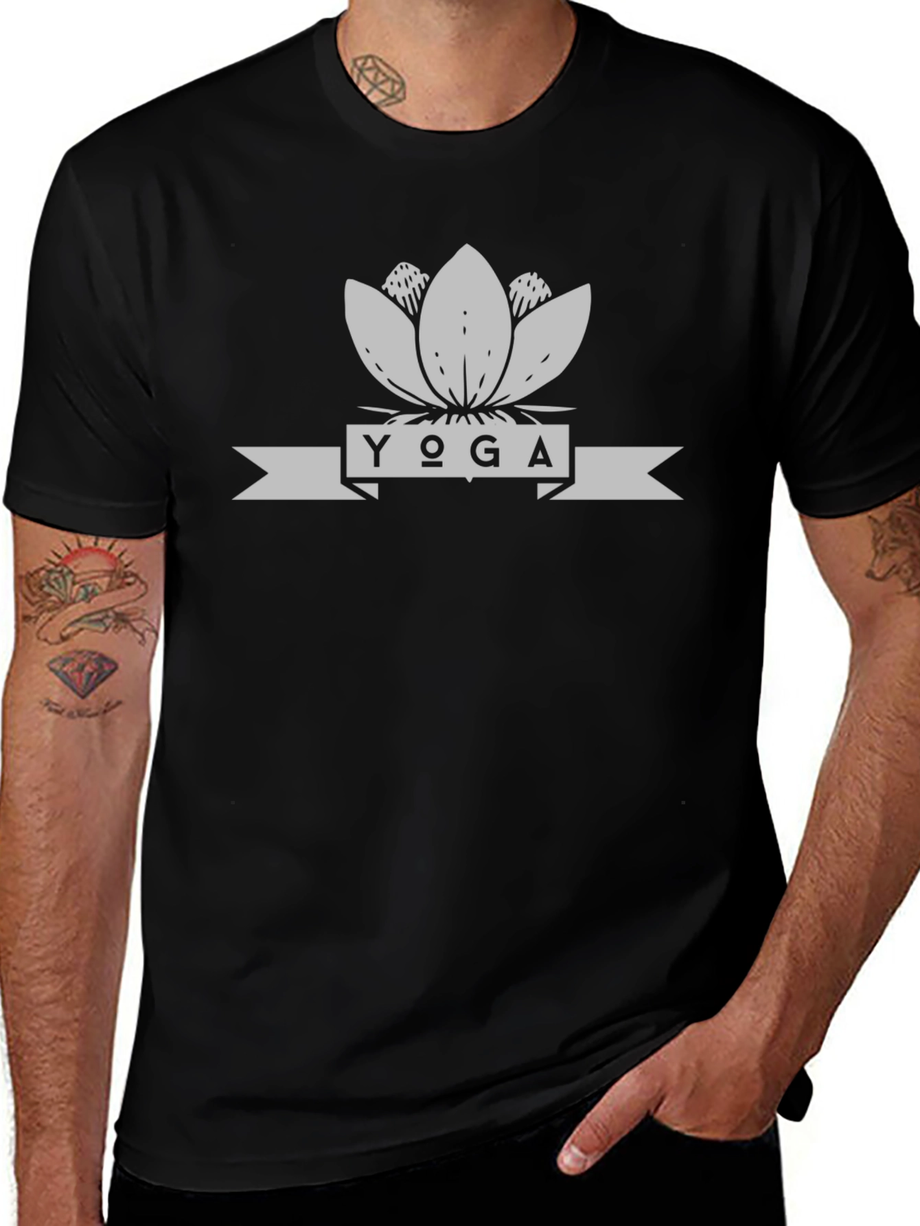 Yoga Lotus Flower Graphic T-Shirt