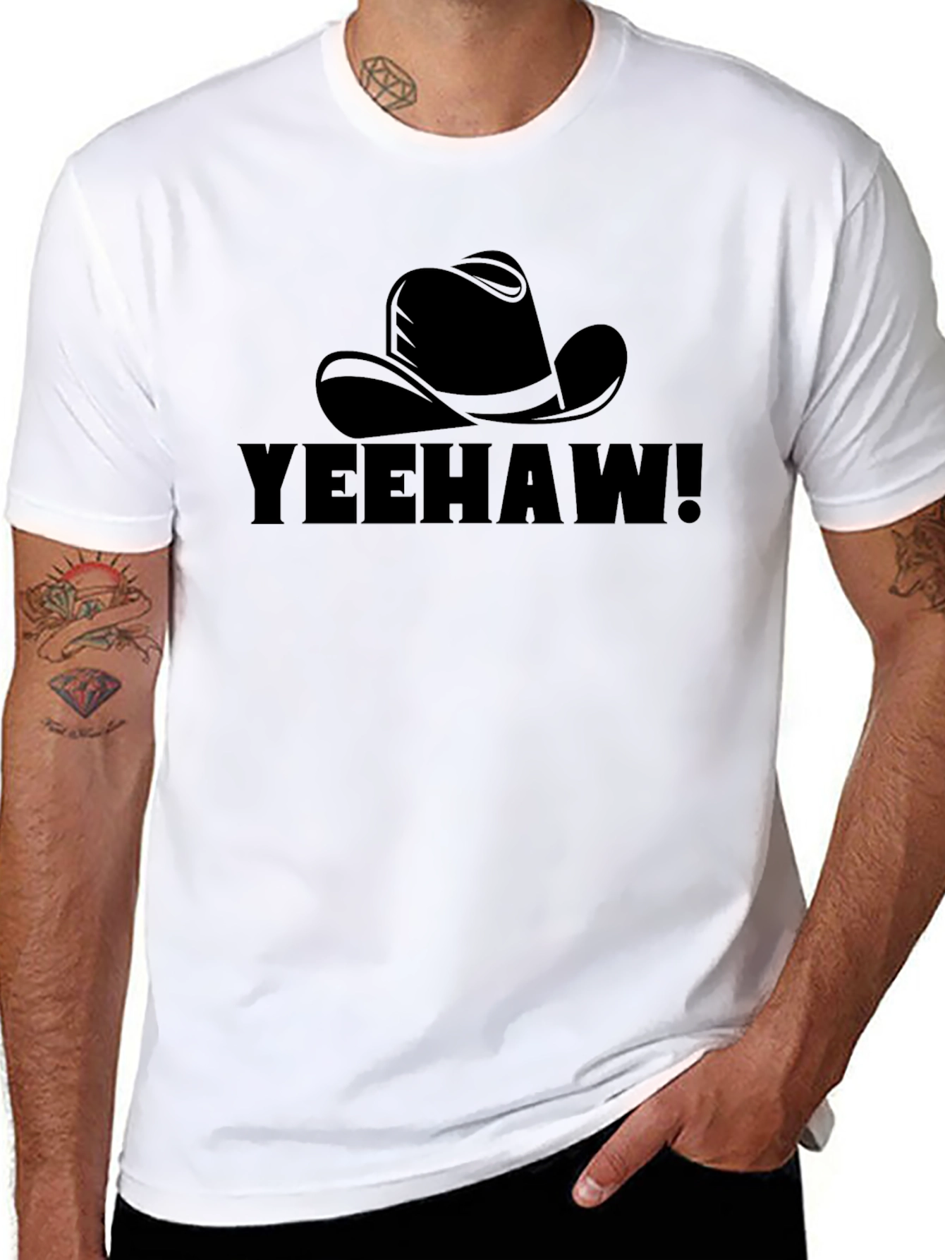 Yeehaw Cowboy Hat Graphic T-Shirt - Classic Western Style
