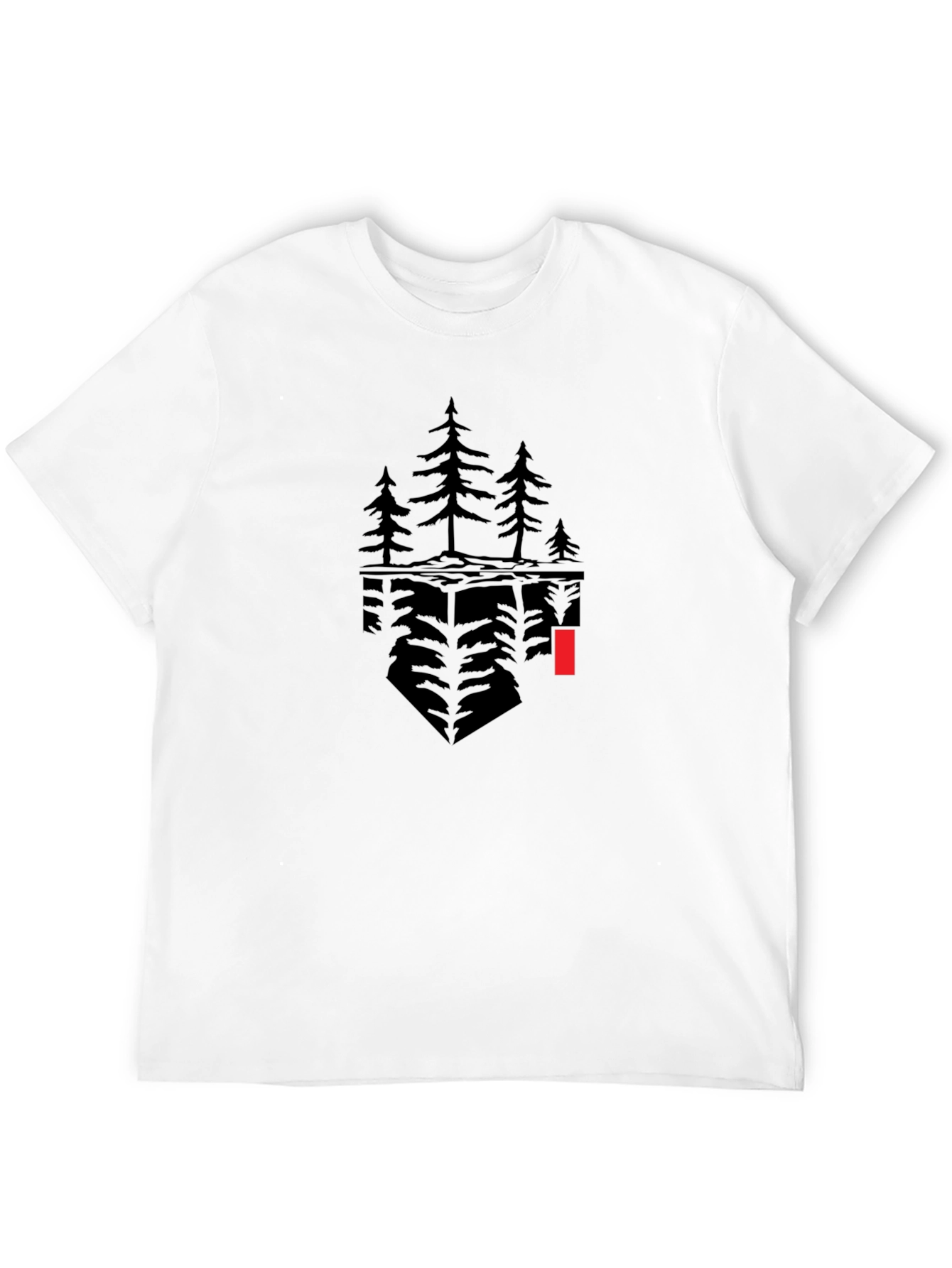 Abstract Tree Graphic Black T-Shirt